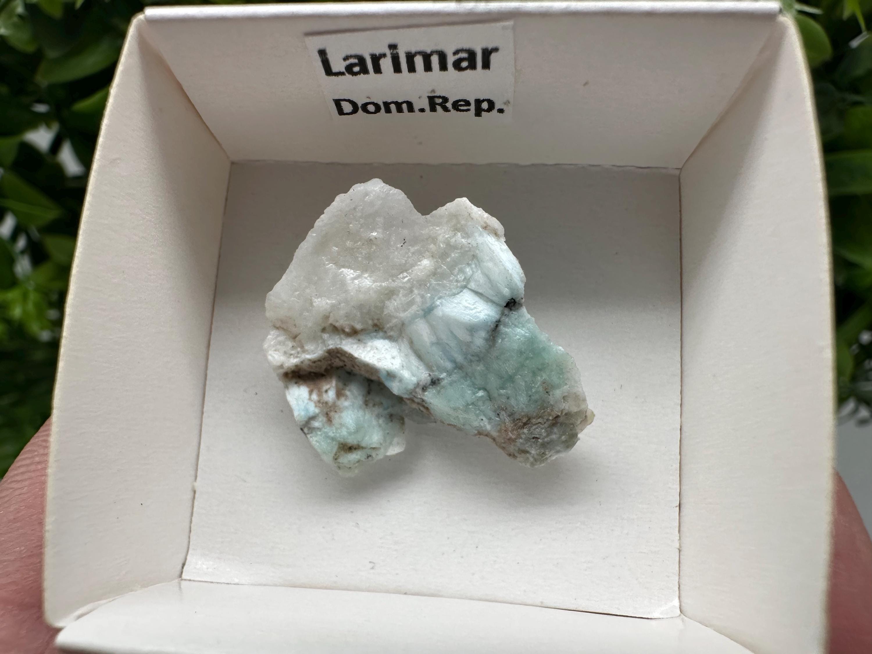 Rare Raw Larimar Specimen: Dominican Republic Crystal BOX 4/4 cm