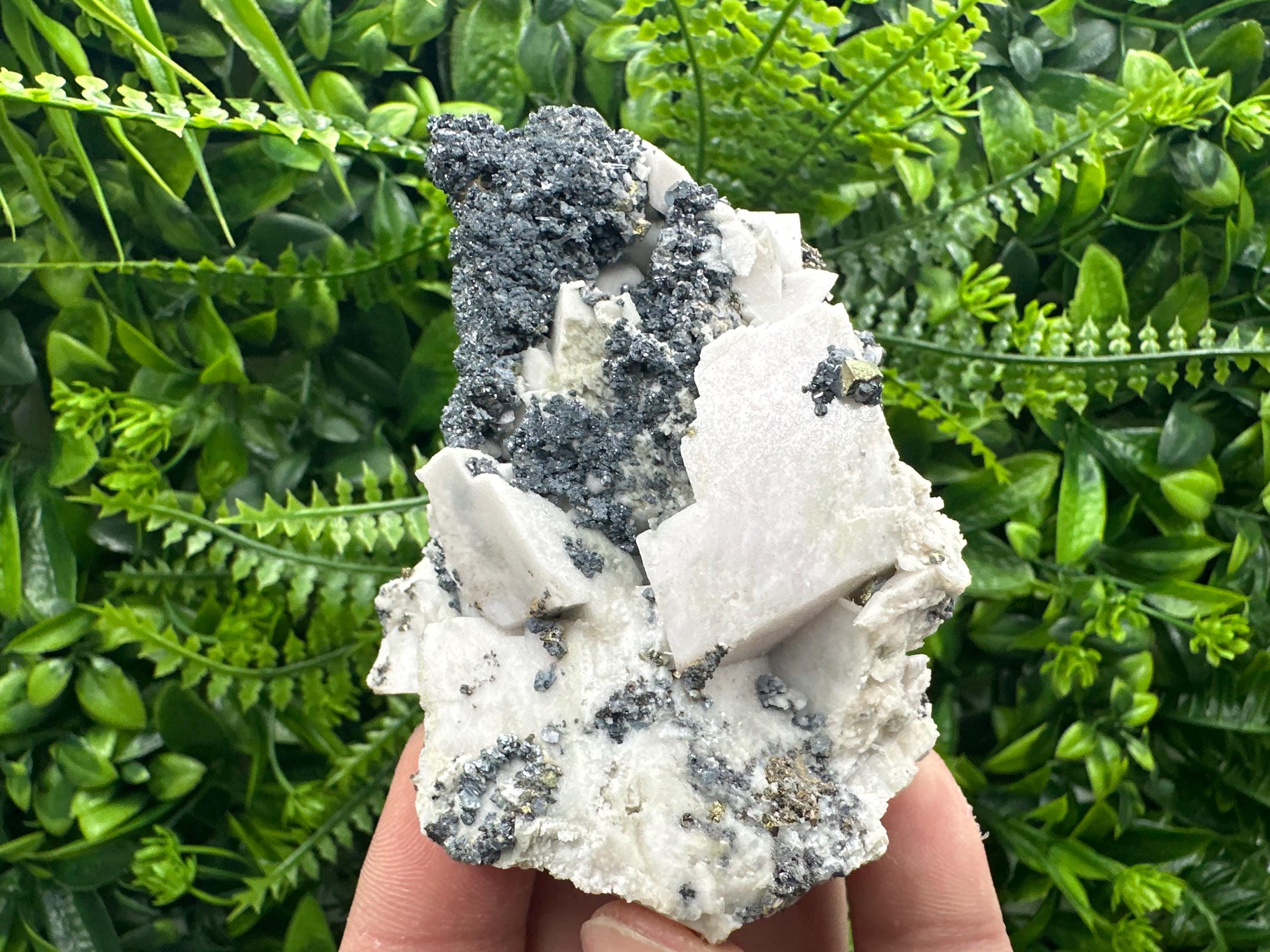 Calcite Pyrite Sphalerite Specimen: Borieva Mine Mineral Decor