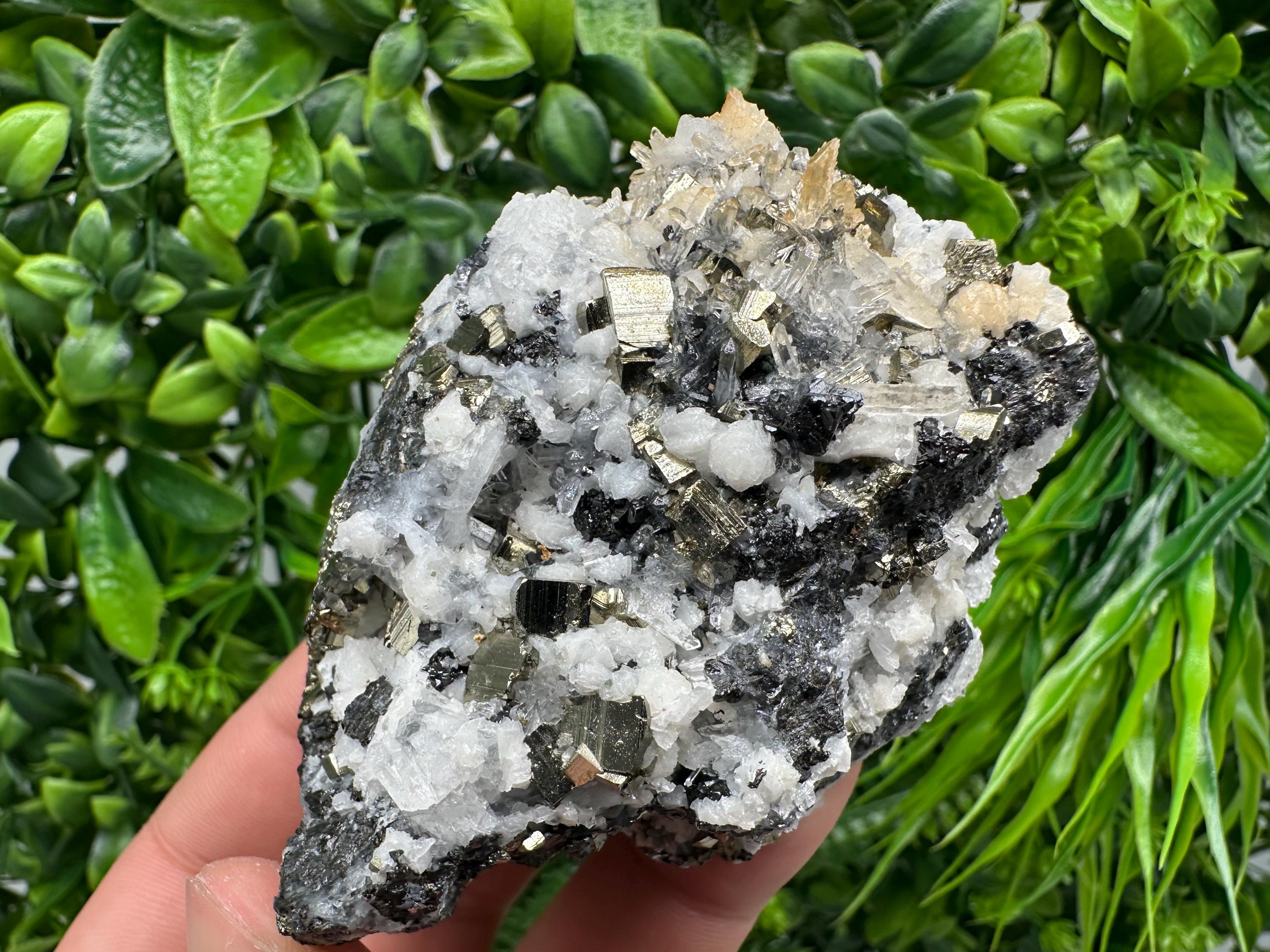 Pyrite Sphalerite Quartz Calcite Mineral Specimen, Madan Bulgaria