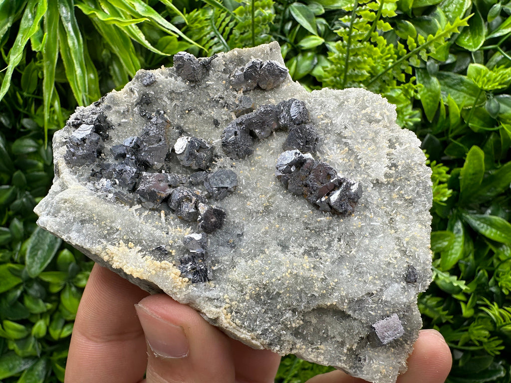 Galena with Quartz Crystal Cluster, Madan Bulgaria Mineral Specimen