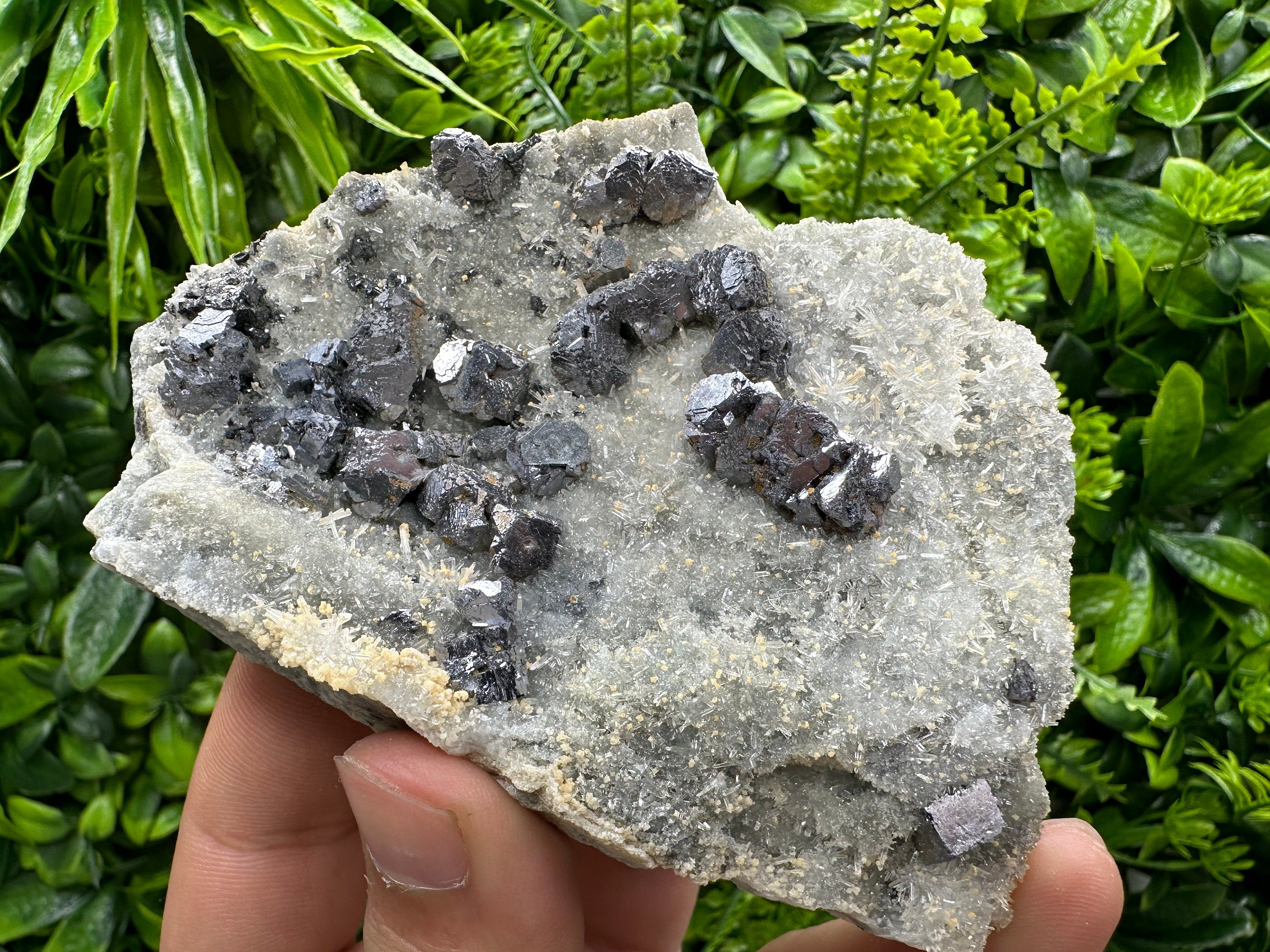 Galena with Quartz Crystal Cluster, Madan Bulgaria Mineral Specimen