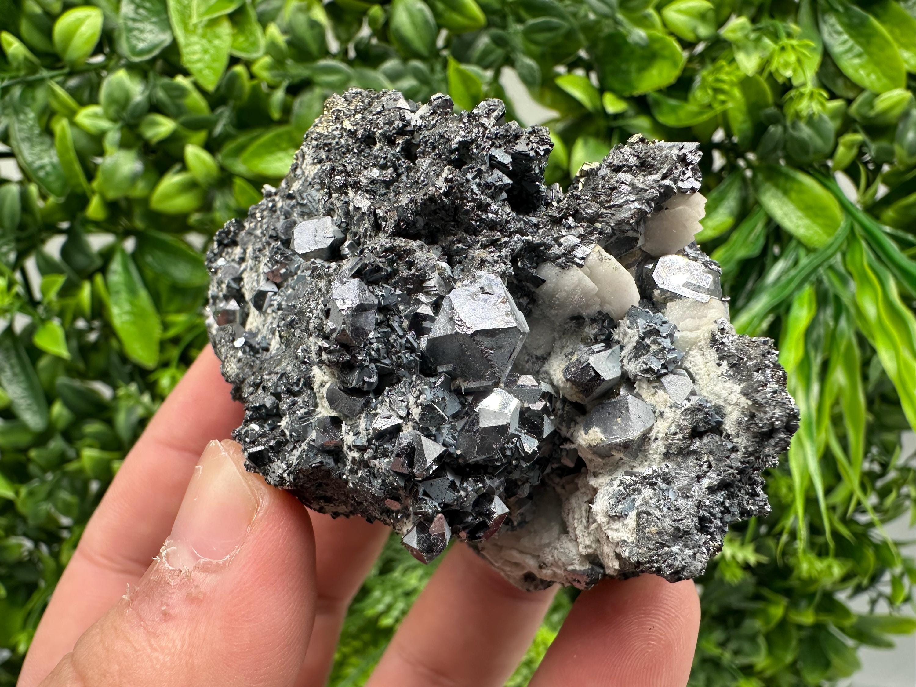 Galena Sphalerite Mineral Specimen: Calcite, Borieva Mine