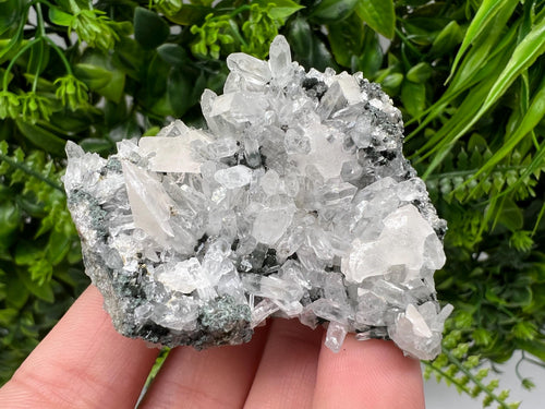 Calcite on Quartz Crystal: Borieva Mine, Bulgaria