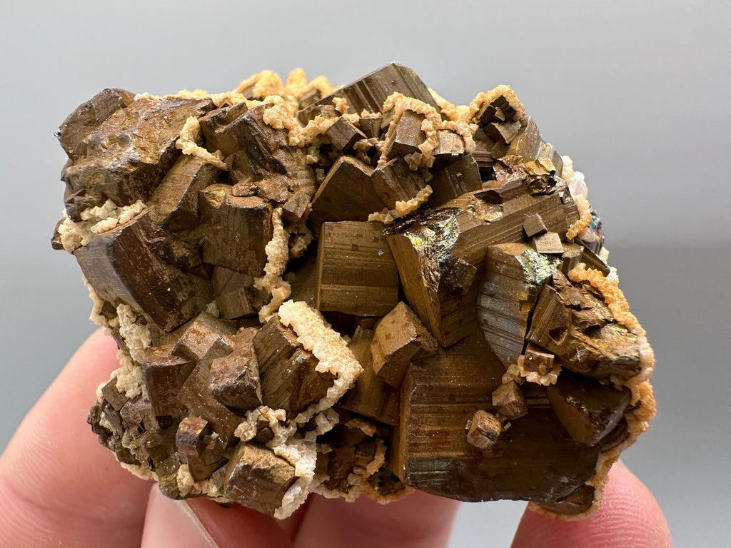 Pyrite with Iron Oxide & Dolomite, Bulgaria Mineral Specimen