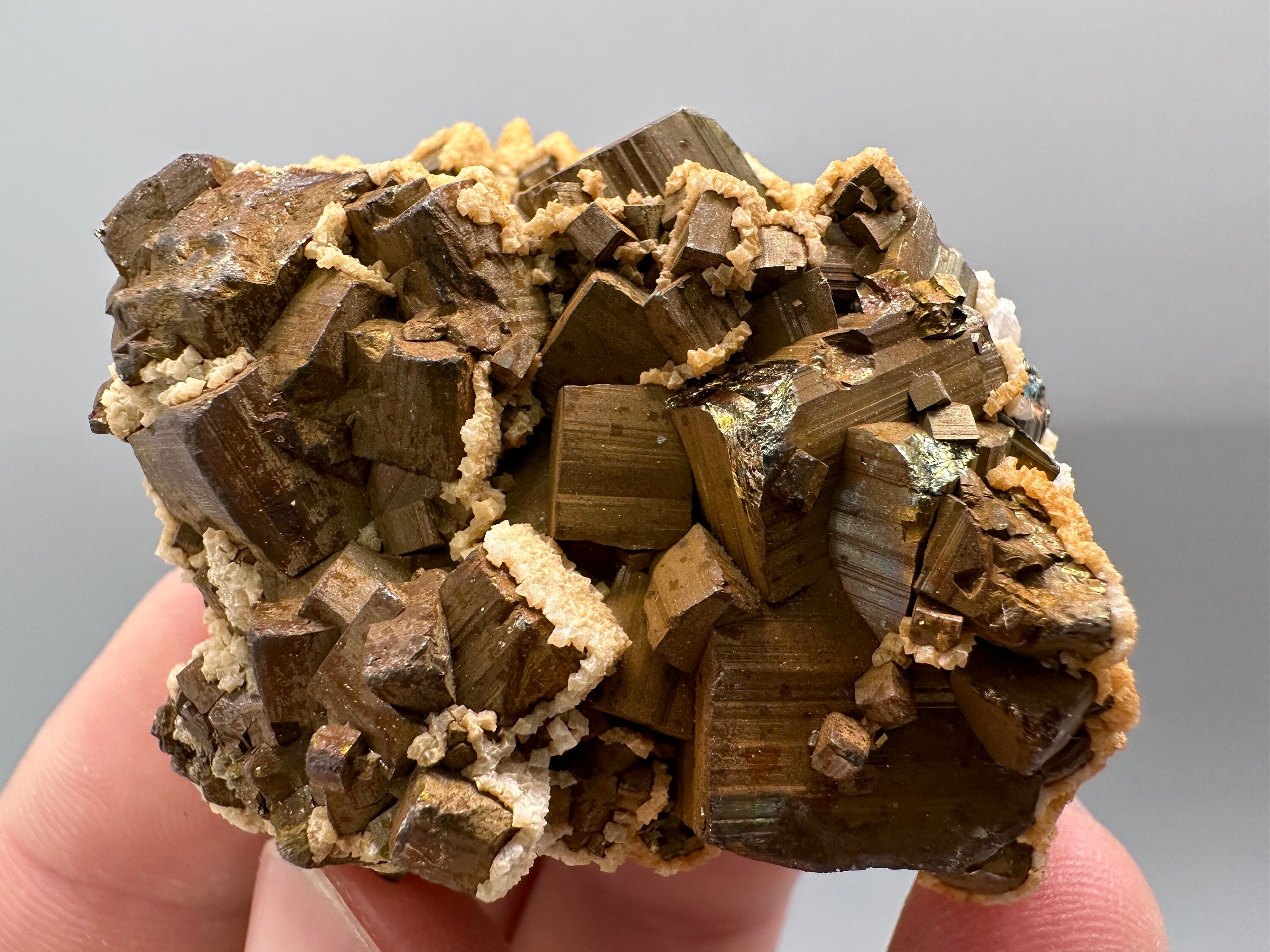 Pyrite with Iron Oxide & Dolomite, Bulgaria Mineral Specimen