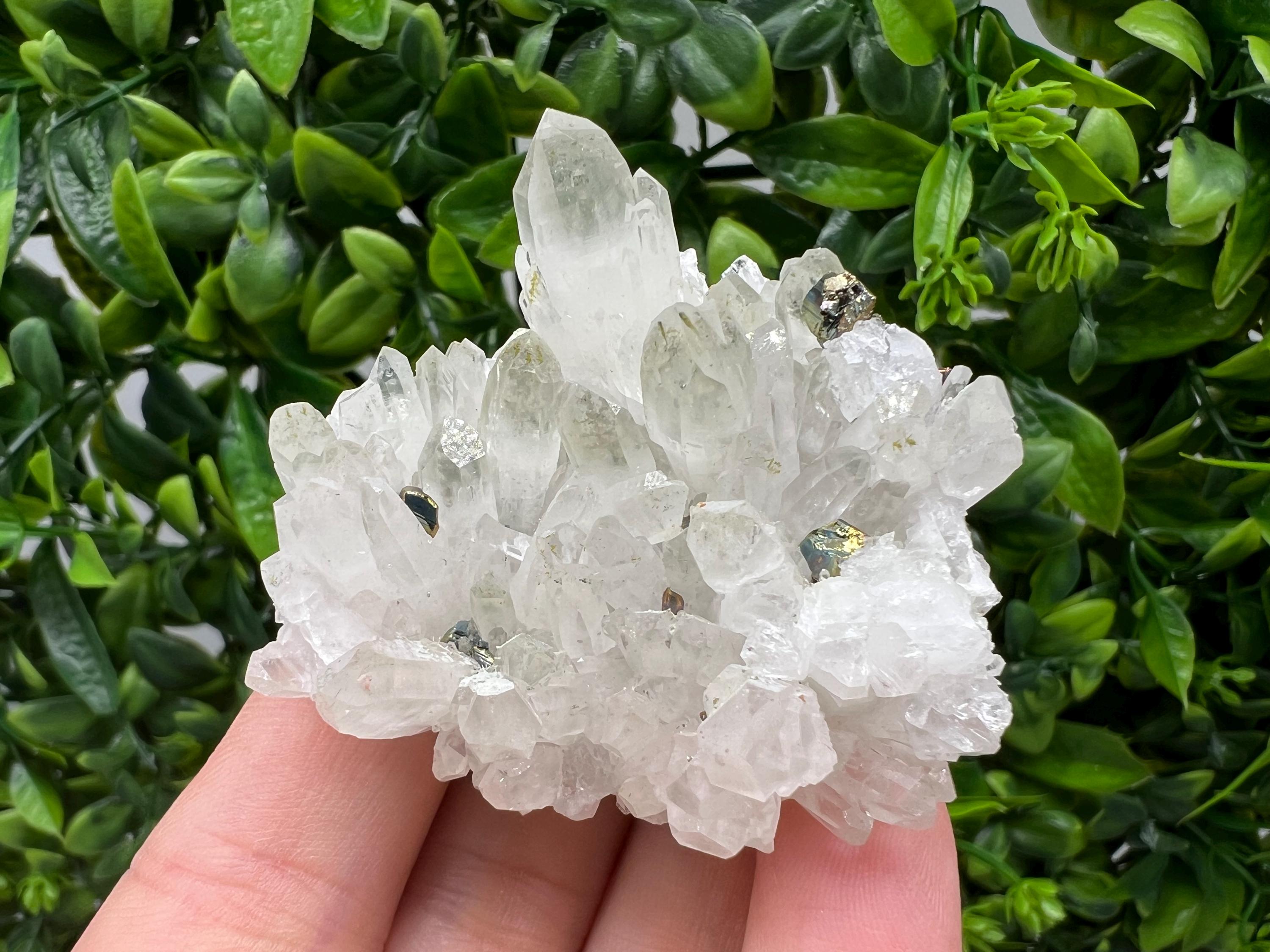 Lovely specimen Green Quartz inclusions Chlorite and Sphalerite/ Natural minerals/ Souvenir crystal gift minerals famous 9th September/Madan