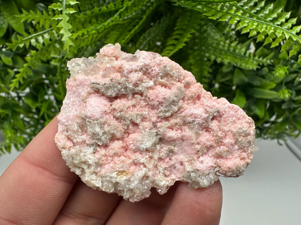 Rhodochrosite on Quartz: Pink Mineral Specimen, Starnica Mine