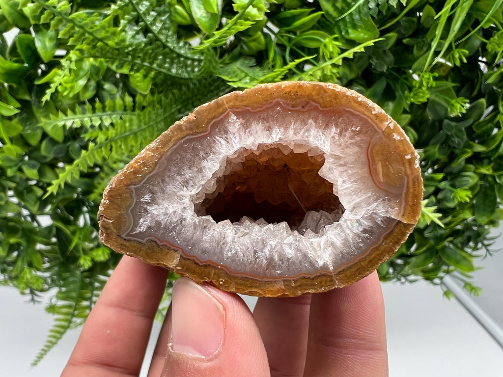 Natural Agate Druzy Geode, Crystal Quartz