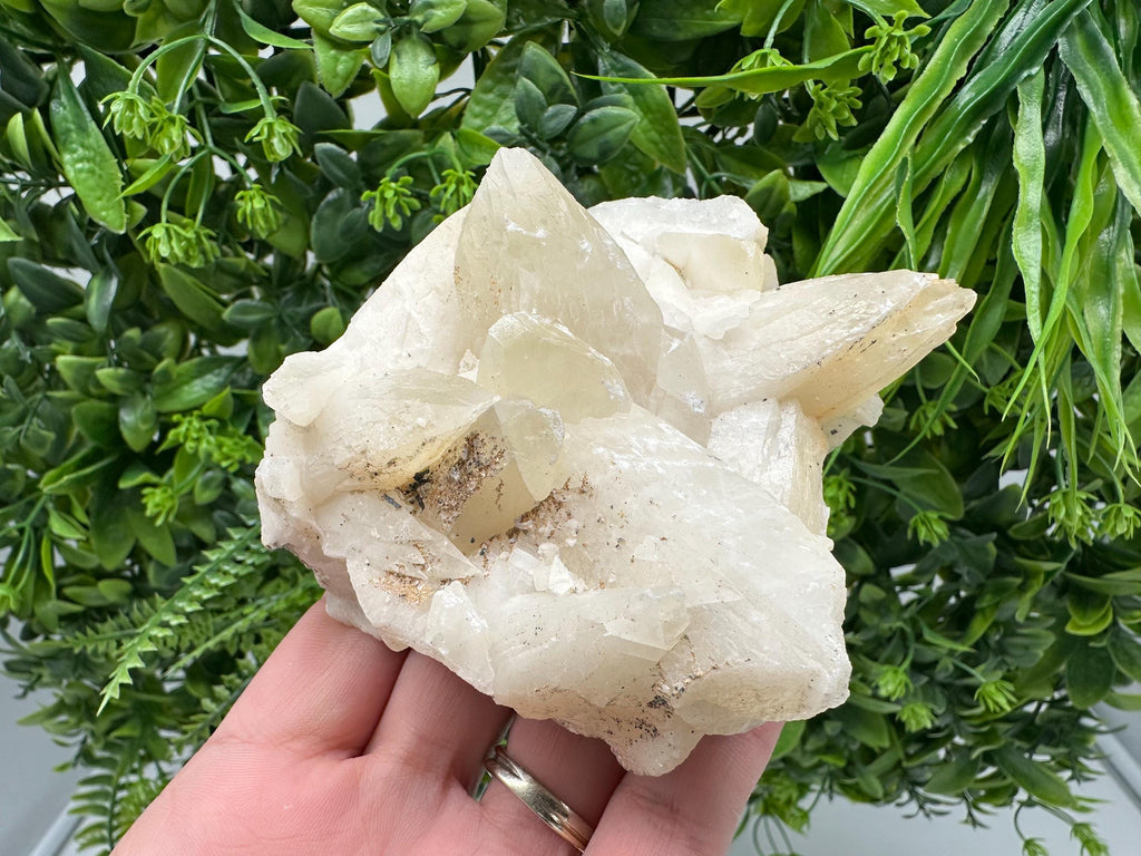 Calcite on Green Quartz: Laki Bulgaria Healing Crystal