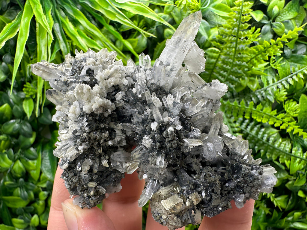 Quartz with Calcite and Pyrite, Borieva Mine, Bulgaria