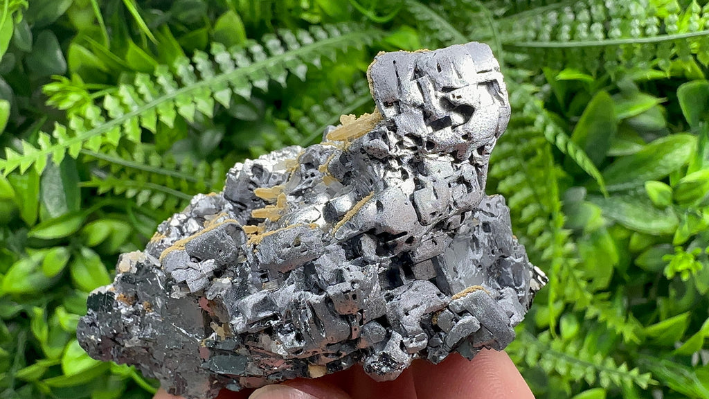 Shiny Galena Cluster with Siderite and Quartz, Bulgaria Mineral Specimen