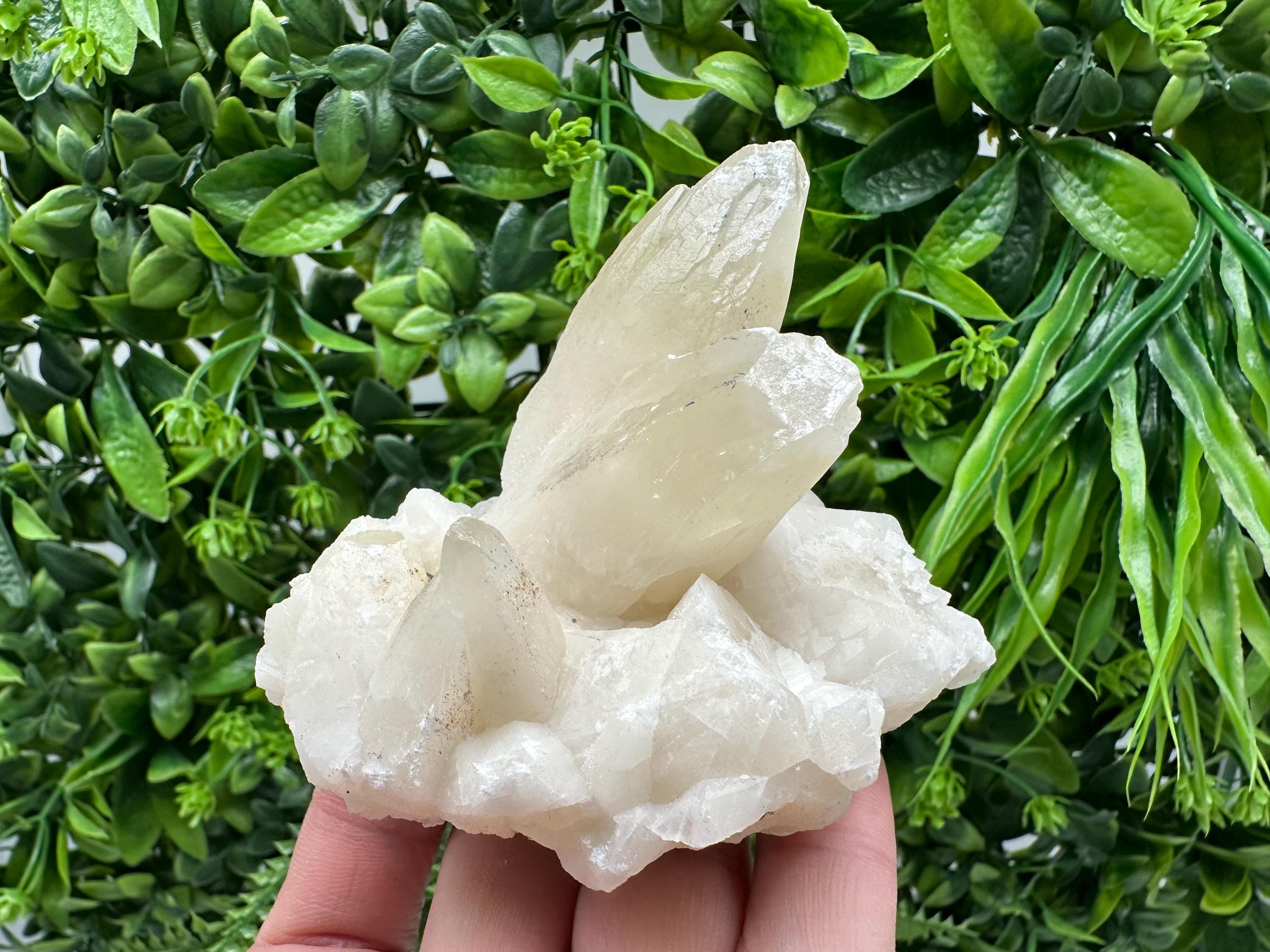 Calcite on Green Quartz: Laki Bulgaria Healing Crystal
