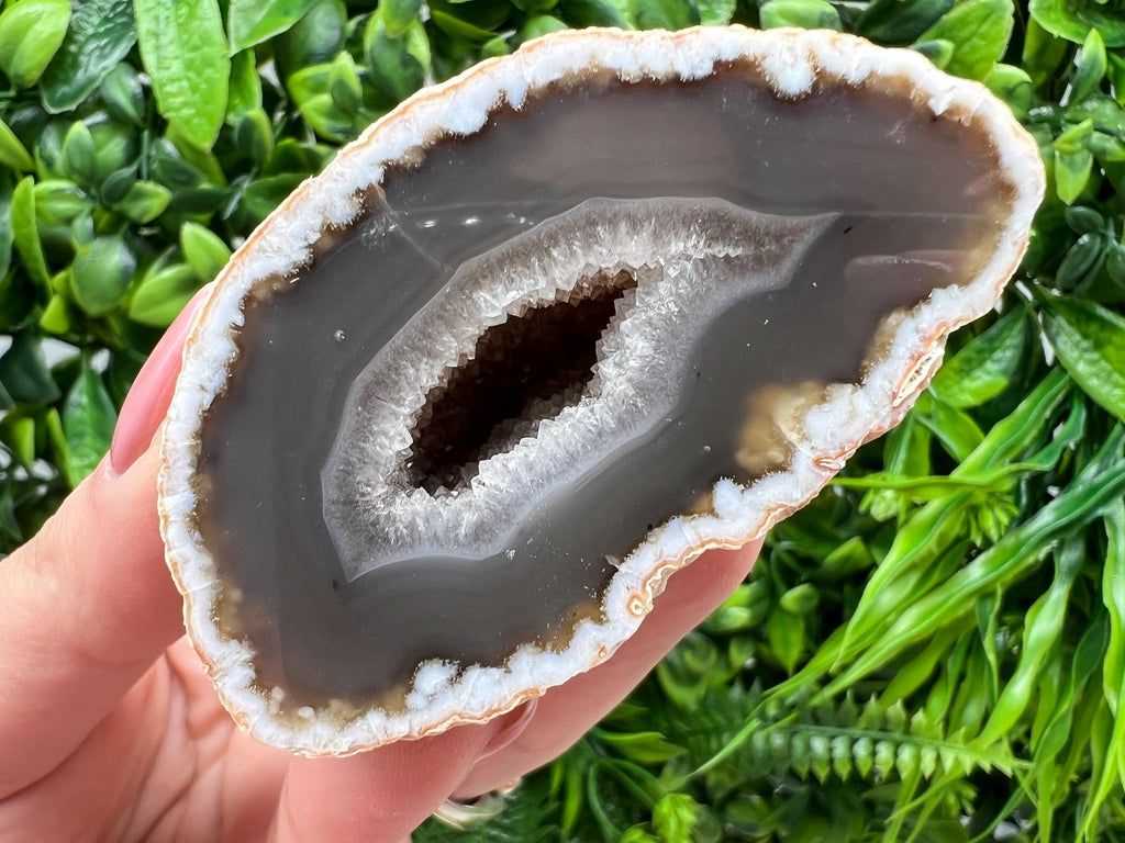 Natural Agate Druzy Geode, Quartz Crystal