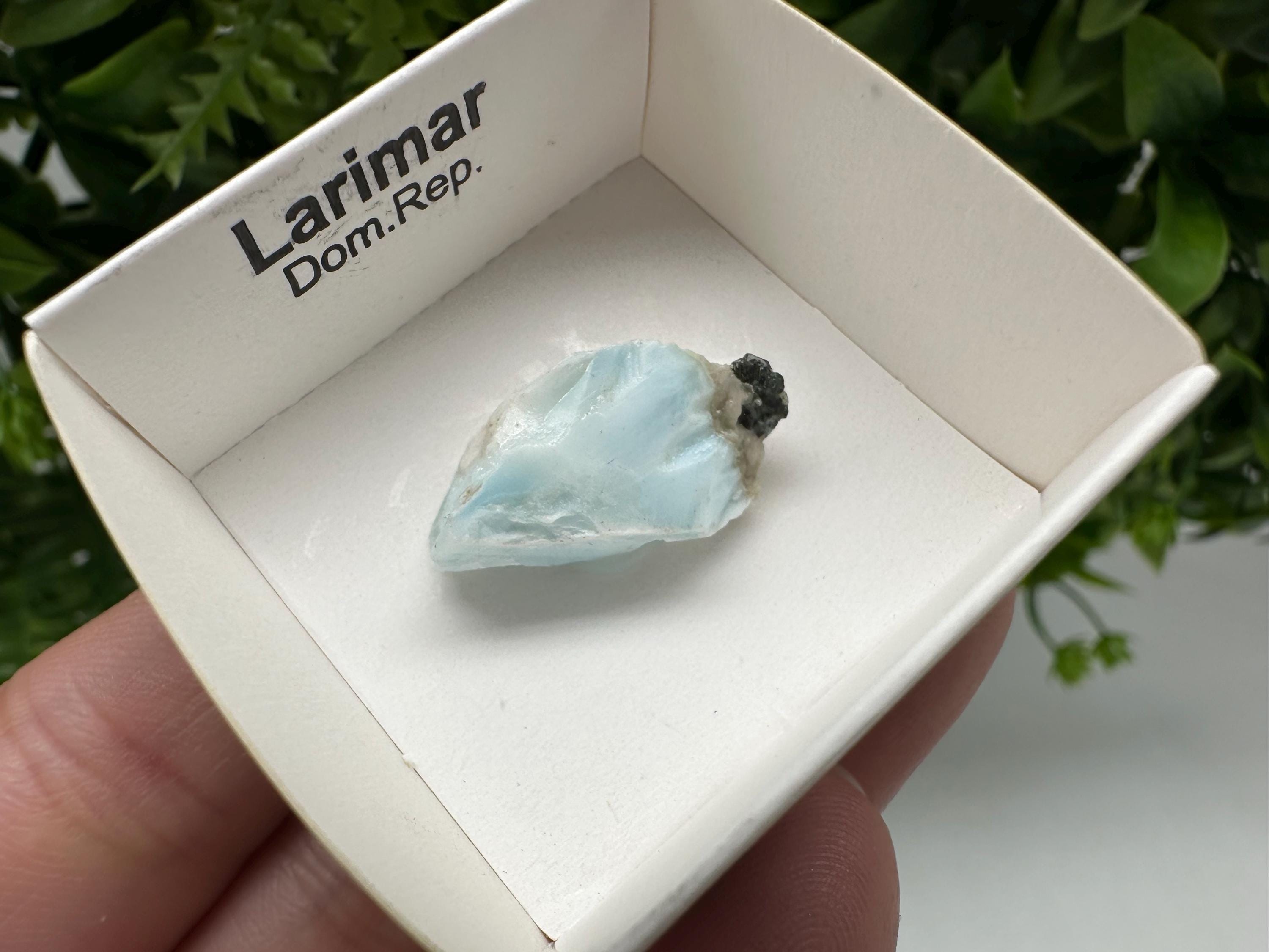Rare Raw Larimar Specimen: Dominican Republic Crystal BOX 4/4 cm