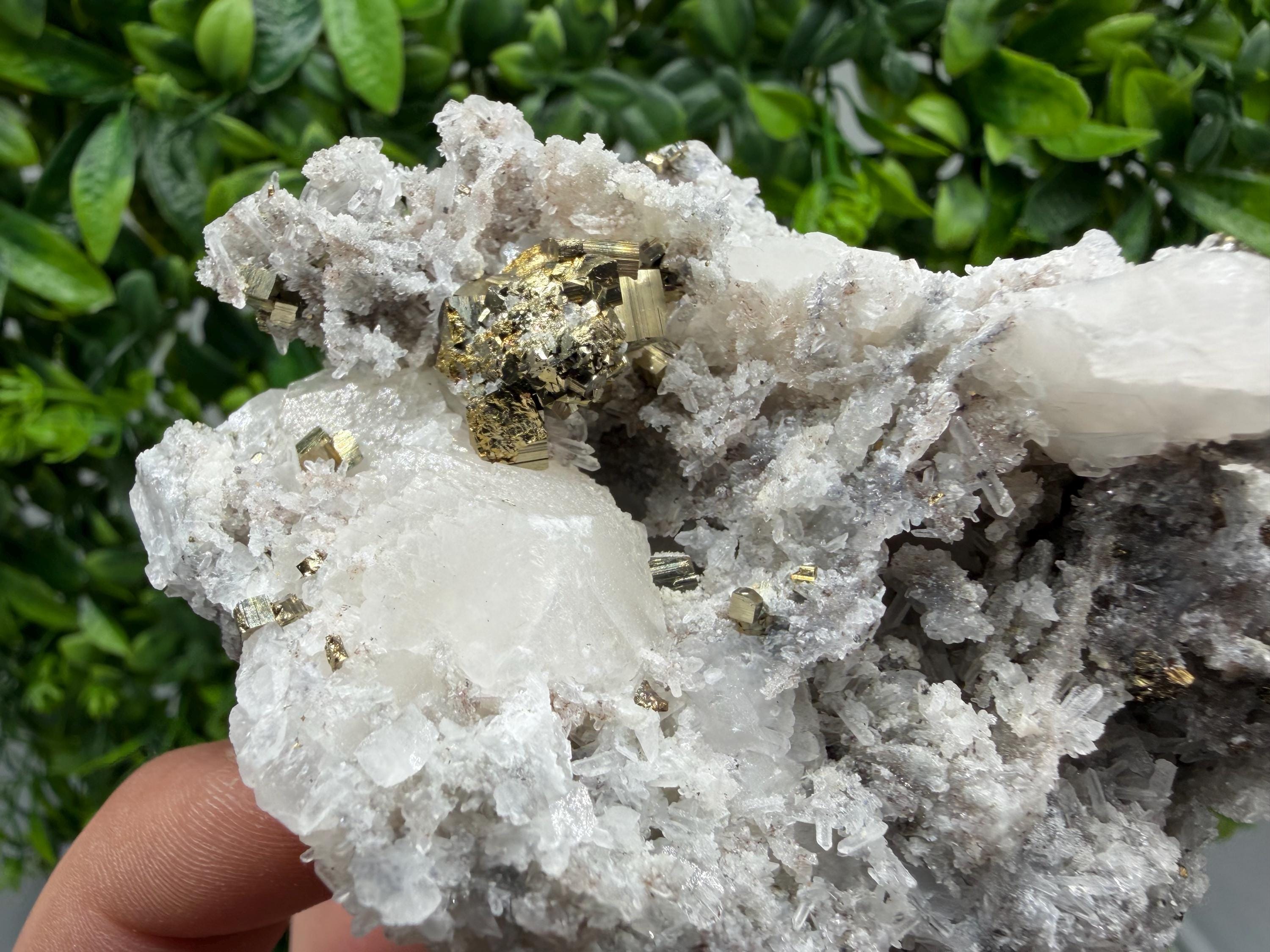 Stunning Pyrite on Quartz,Calcite from Borieva mine,Madan,Bulgaria,natural,collectible mineral specimen,home decor stone,collection crystal