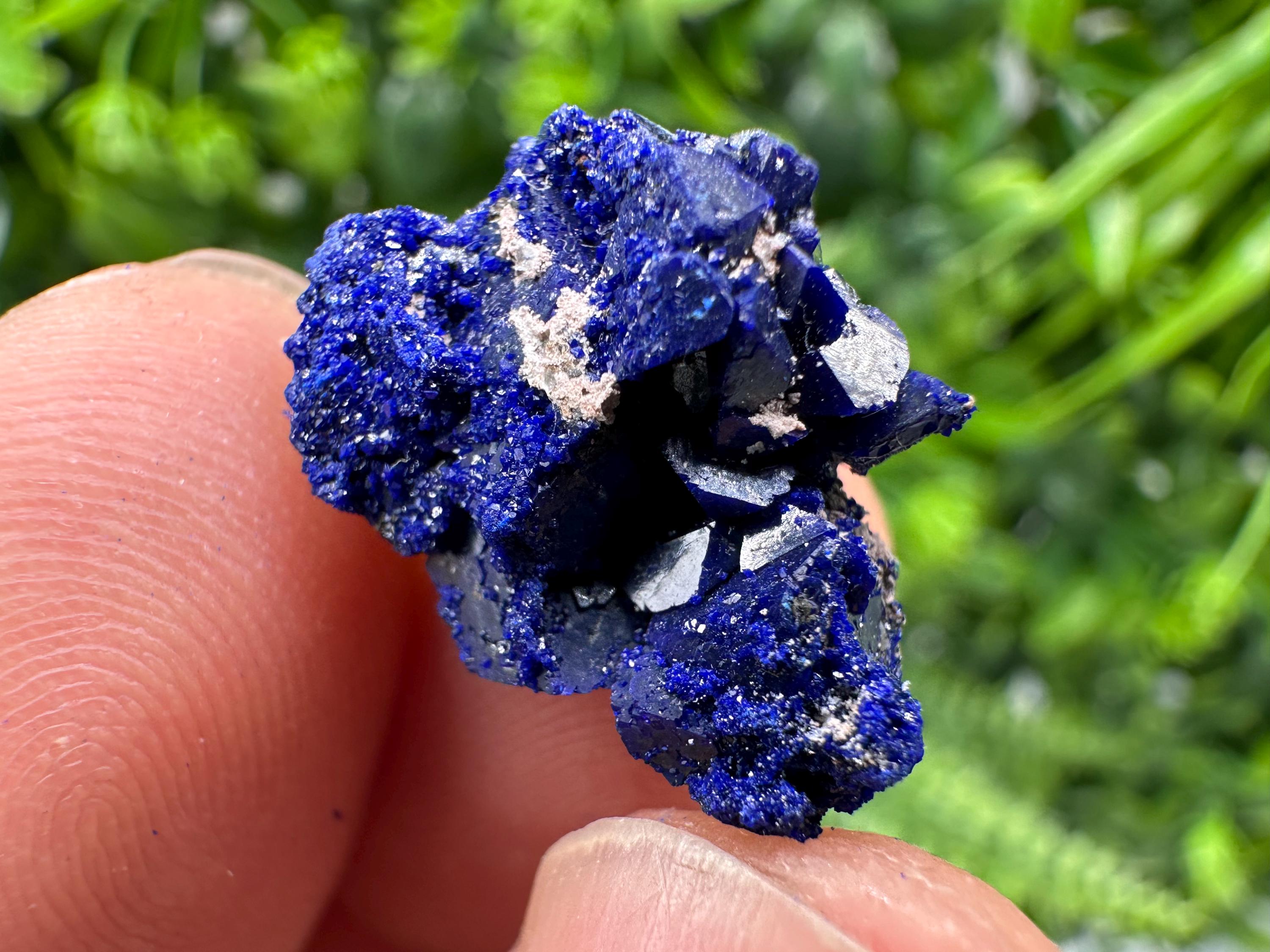Crystallized Azurite-Kerrouchen,Morocco-Blue Azurite Specimen-High Quality Blue Azurite-Azurite Mineral Specimen, gemmy,lustrous of Azurite