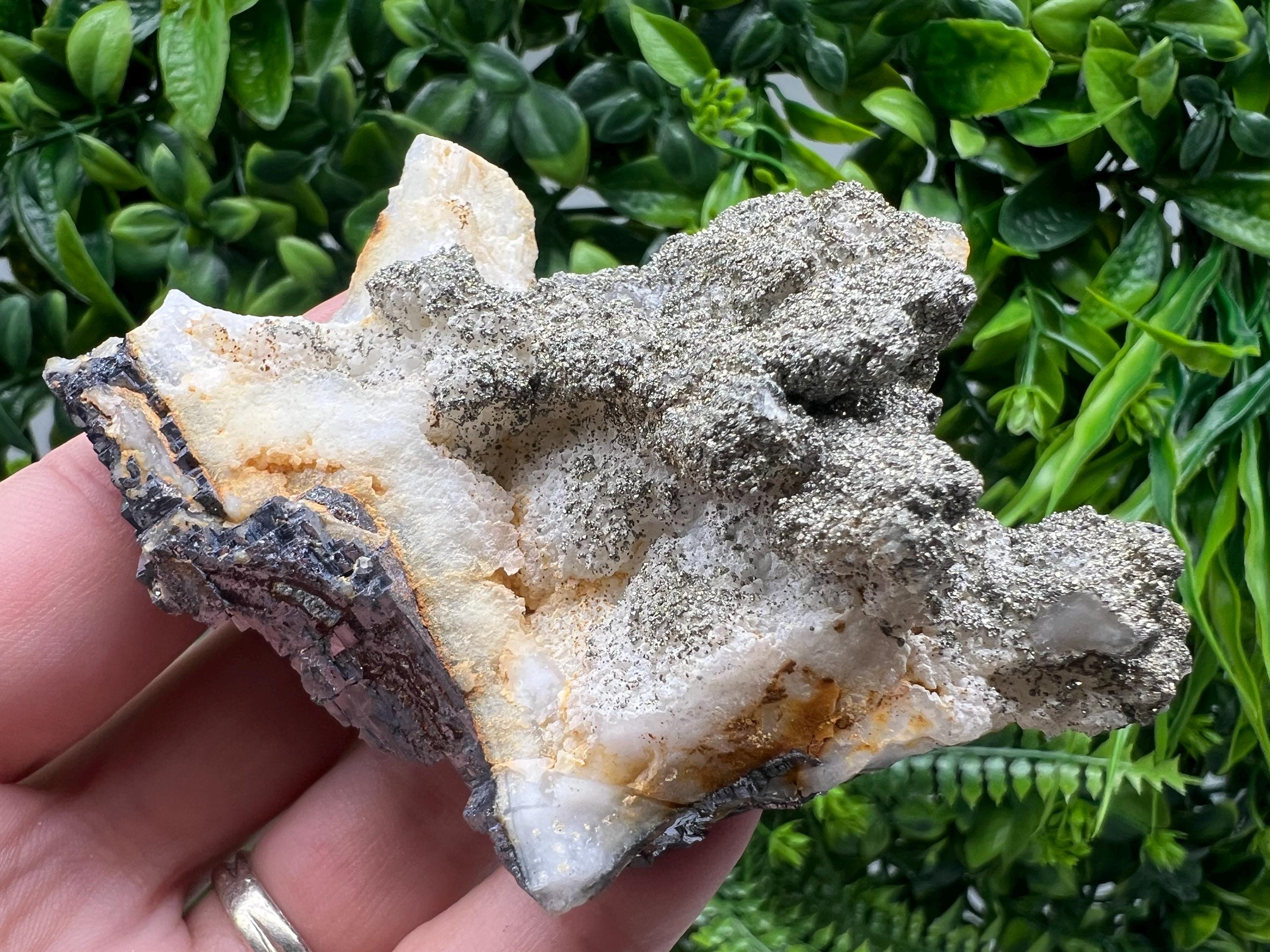 Barite,Marcasite on Chalcedony,from Androvo mine,Bulgaria,natural minerals souvenir,collection crystal,rare Barite cluster,gift,home