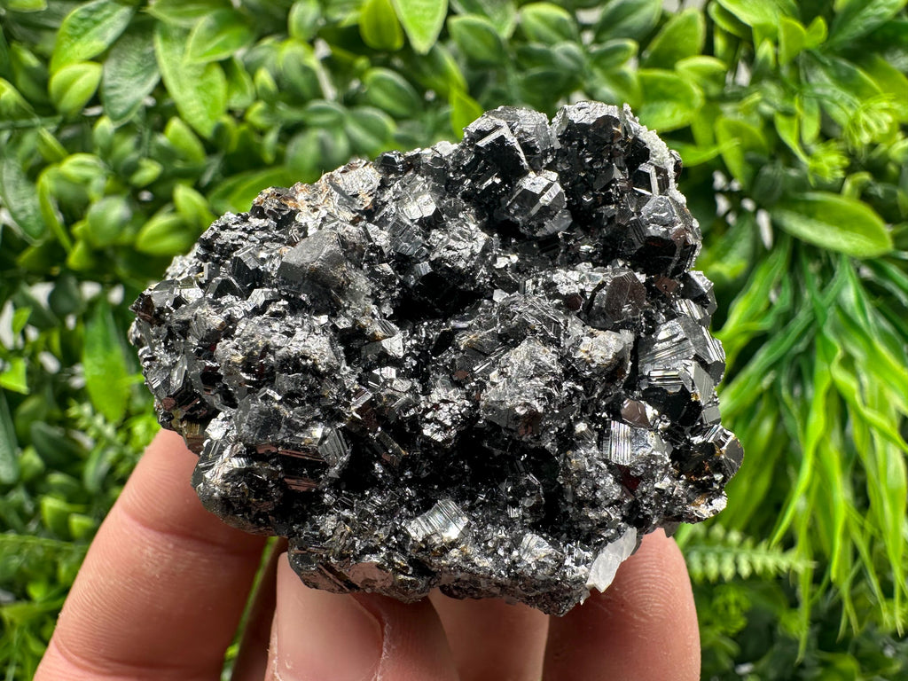 Sphalerite on Green Quartz, Bulgaria Mineral Specimen