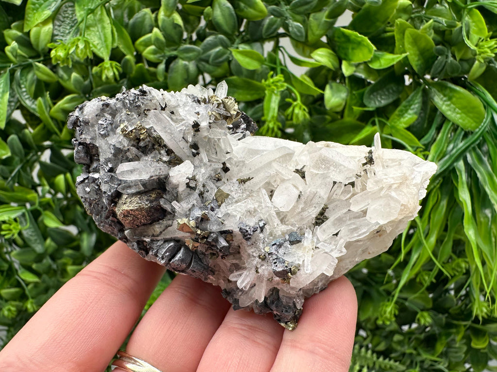 Wonderful Sphalerite Chalcopyrite on  Quartz whit Galena feom 9 th September mine,Bulgaria,natural,collection mineral specimen,gift
