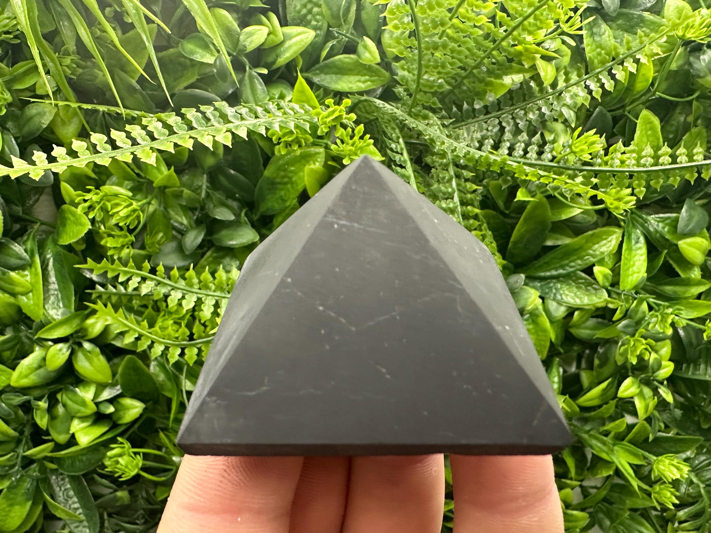 Shungite Pyramid (5cm): EMF & 5G Protection, Healing Crystal