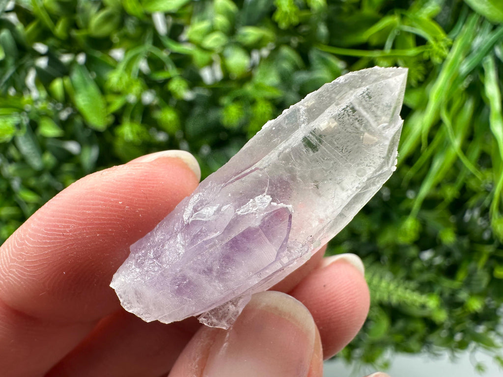 Phantom Amethyst Crystal with Cerussite, Bulgarian Mineral Specimen