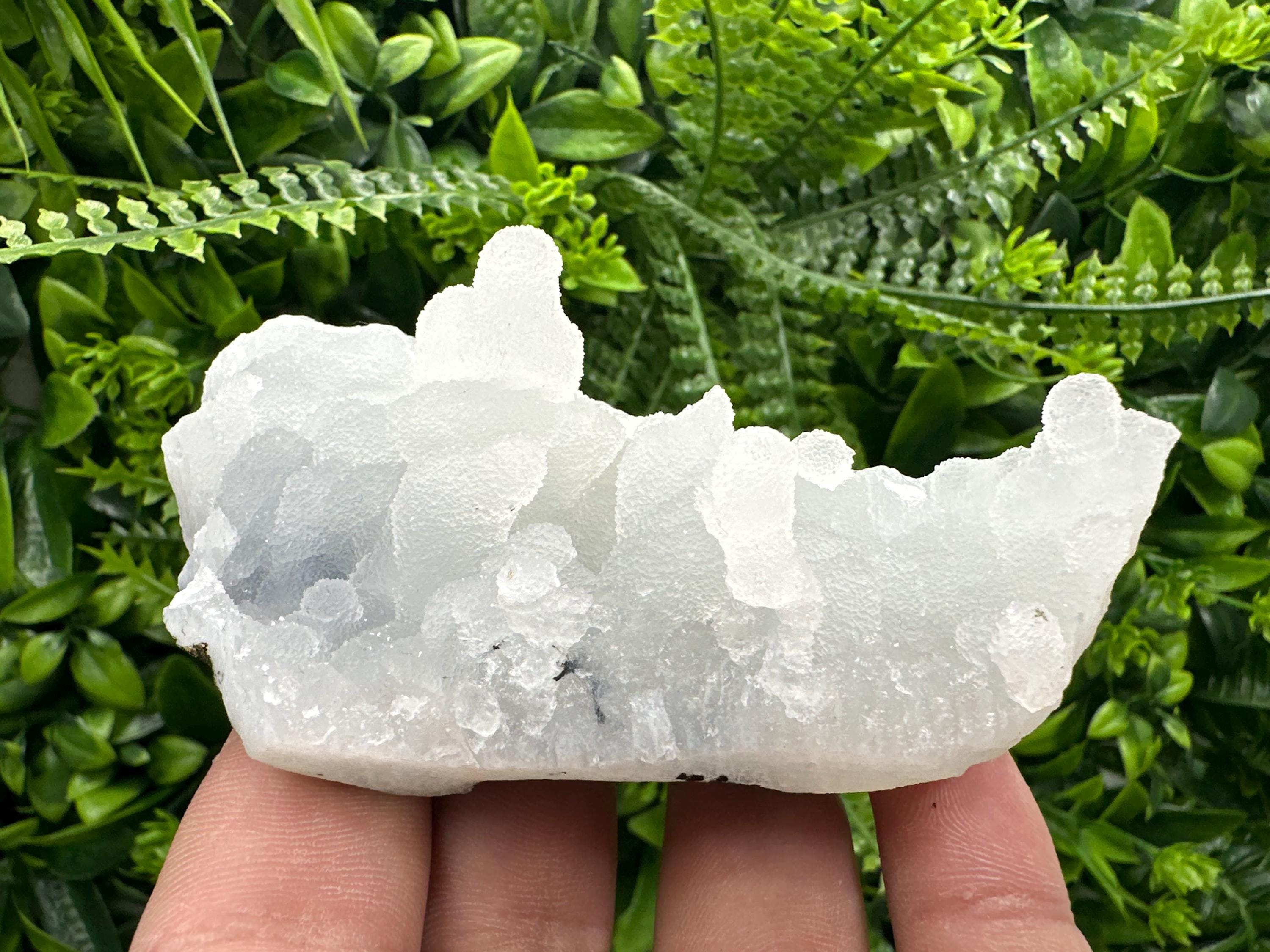 Natural Chalcedony Specimen: India Crystal, Rare Home Decor (10/6/3.5 cm)