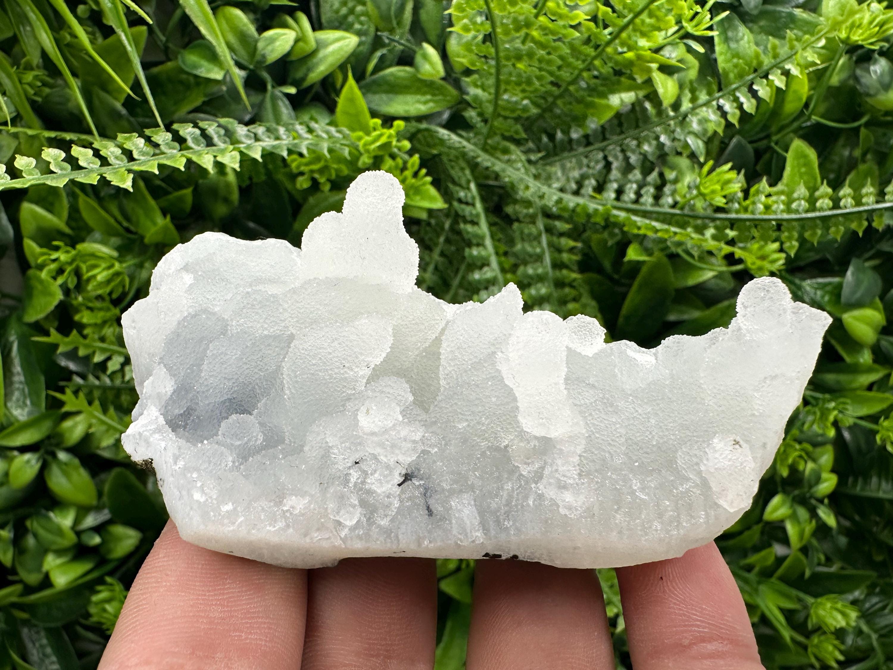 Natural Chalcedony Specimen: India Crystal, Rare Home Decor (10/6/3.5 cm)