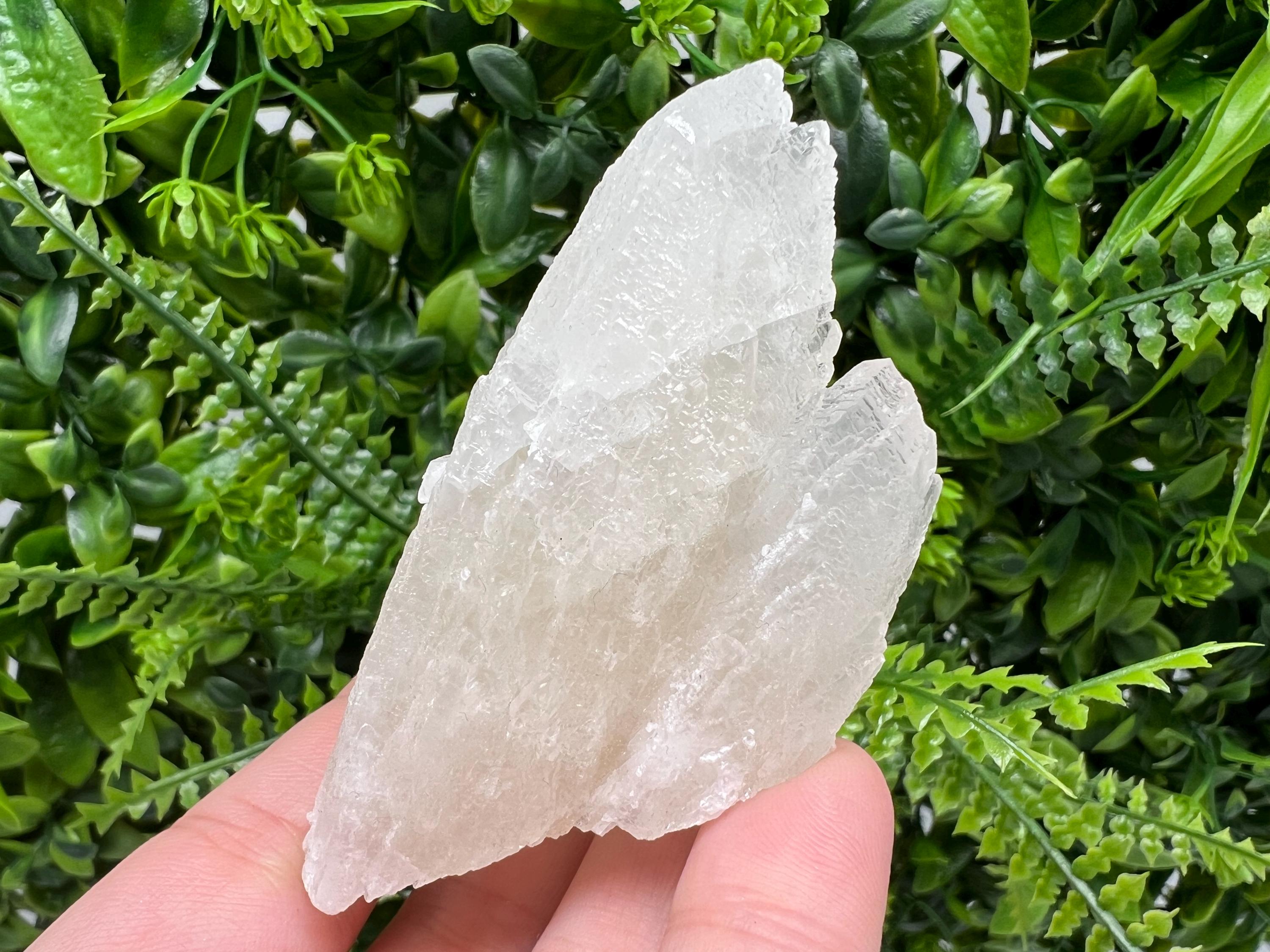 Calcite on Green Quartz: Djurcovo Mine, Bulgaria Healing Crystal