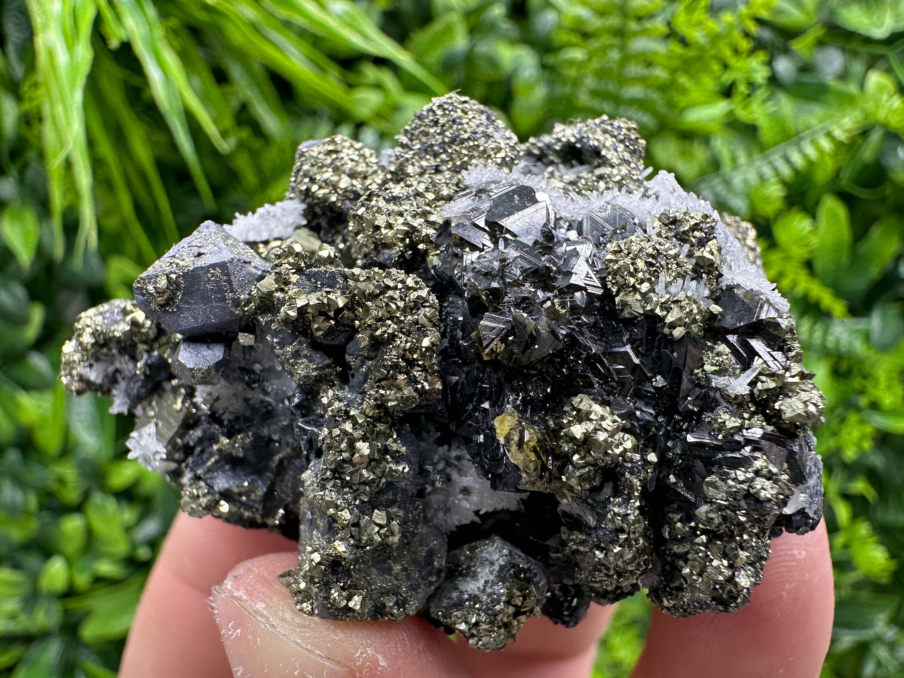 Galena Sphalerite Pyrite Cluster, Quartz Mineral Specimen