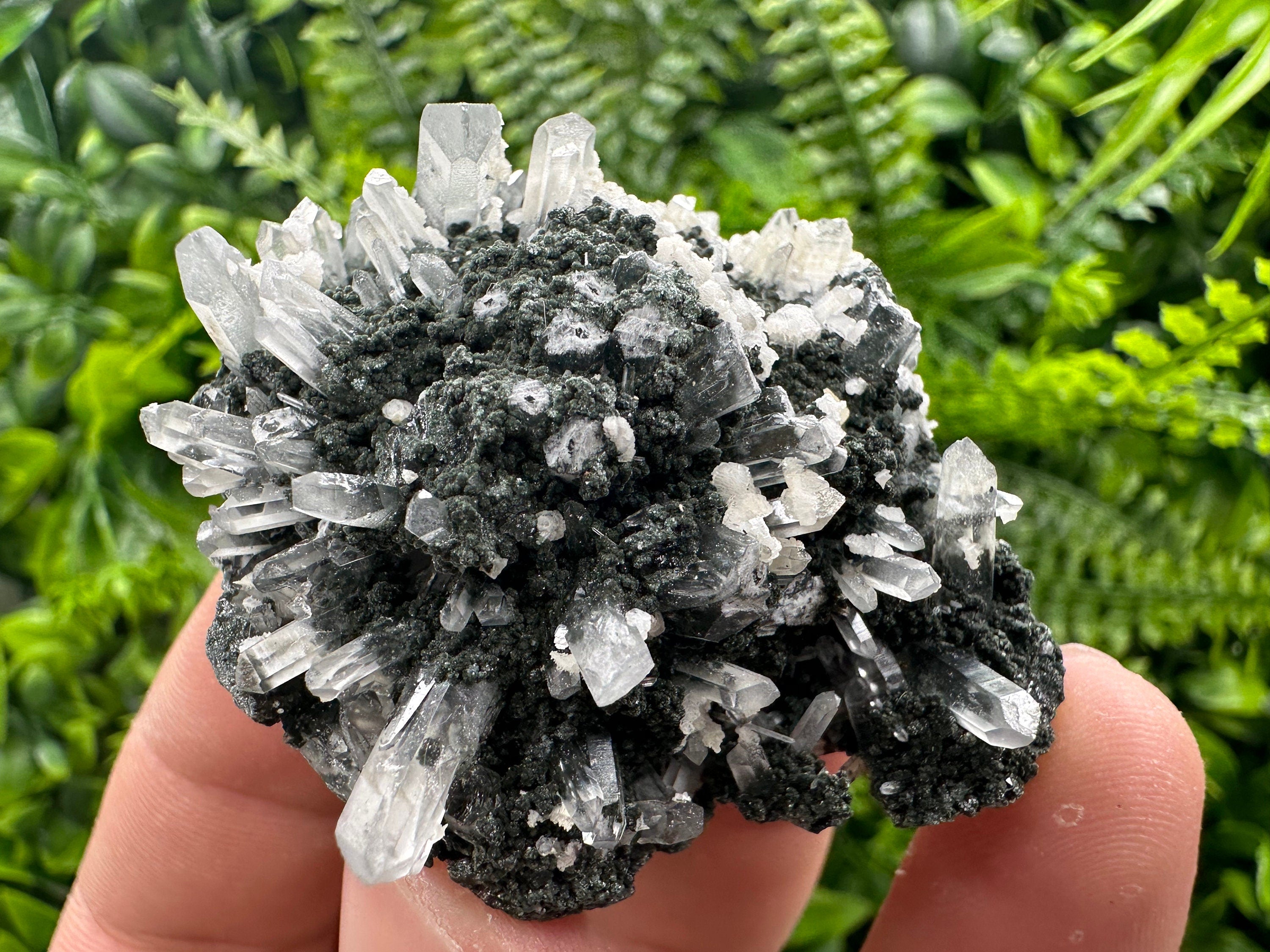 Quartz with Calcite and Chlorite: Borieva Mine, Bulgaria
