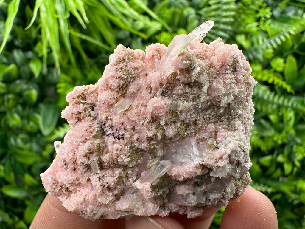 Rhodochrosite with Quartz Crystals, Starnica Mine, Bulgaria