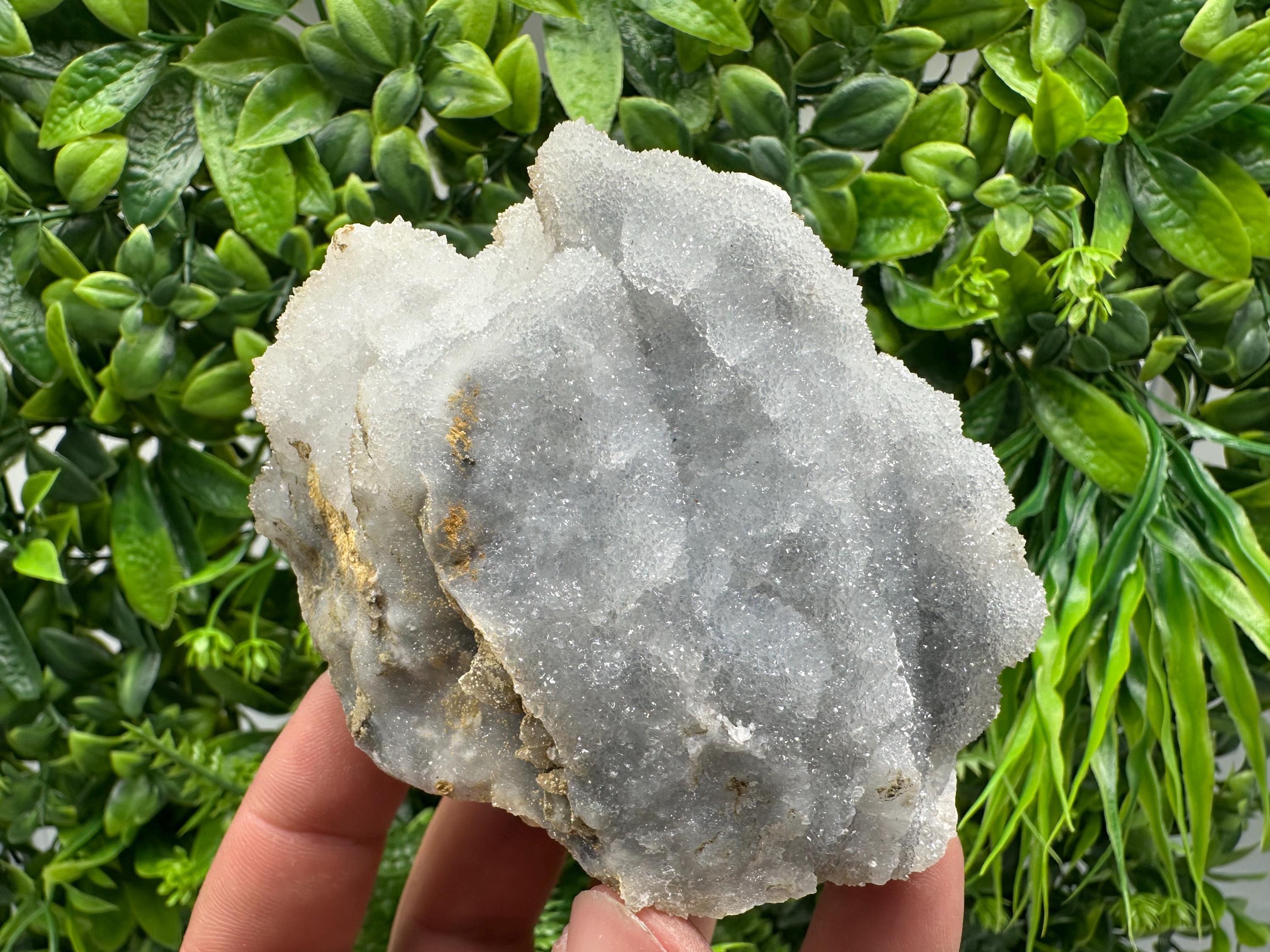 Blue Chalcedony Quartz with Chlorite Inclusions, Bulgarian Crystal Mineral