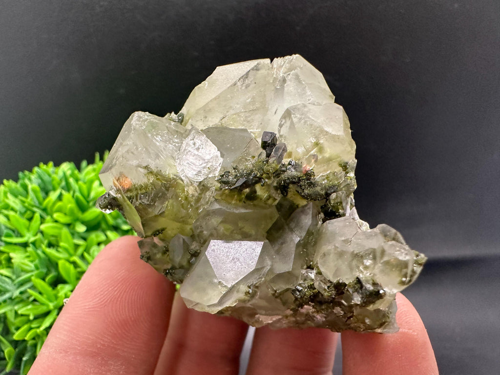 Rare Green Epidote Quartz Crystal Cluster - Eastern Anatolia, Turkey