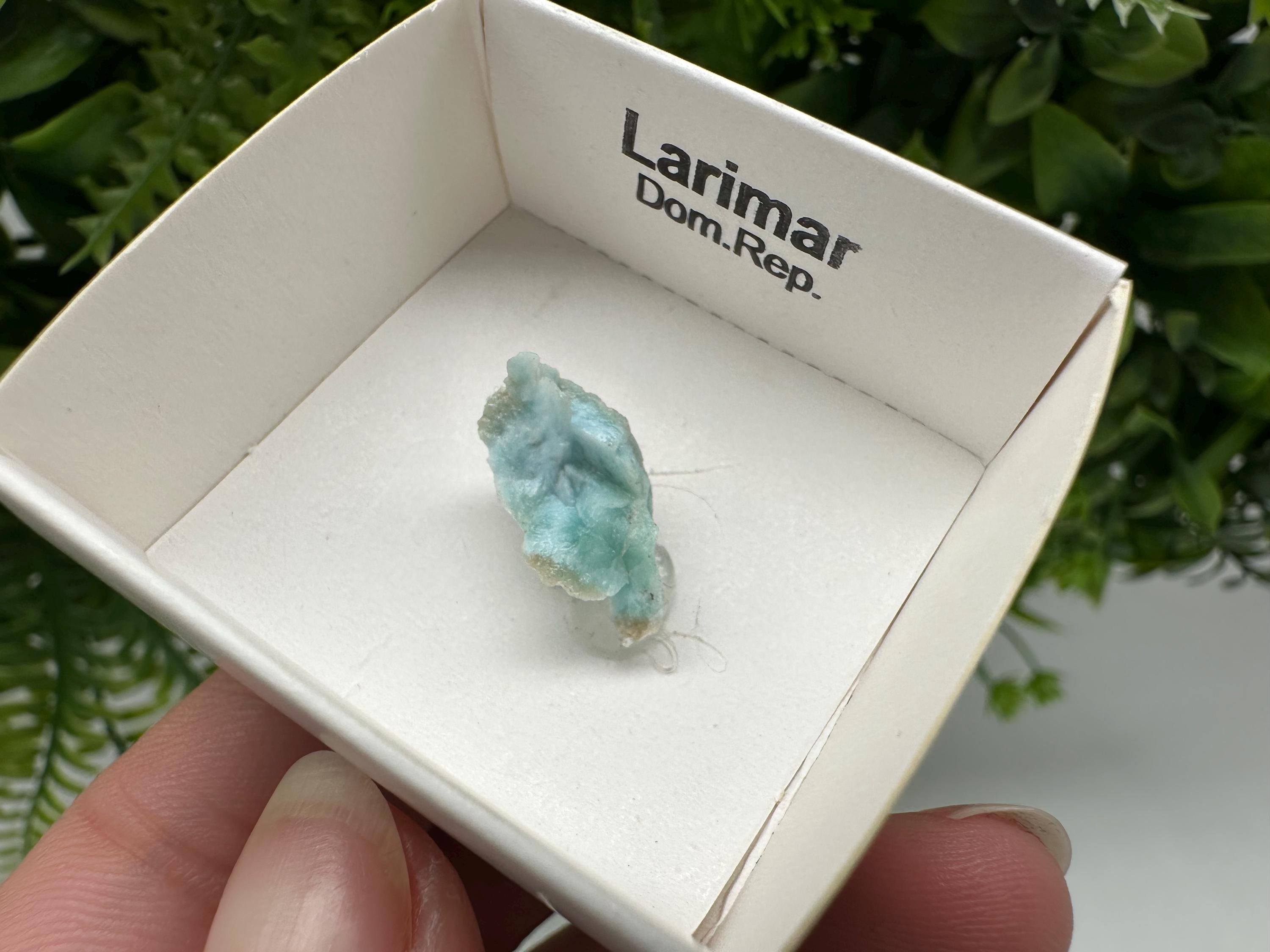 Rare Raw Larimar Specimen: Dominican Republic Crystal BOX 4/4 cm