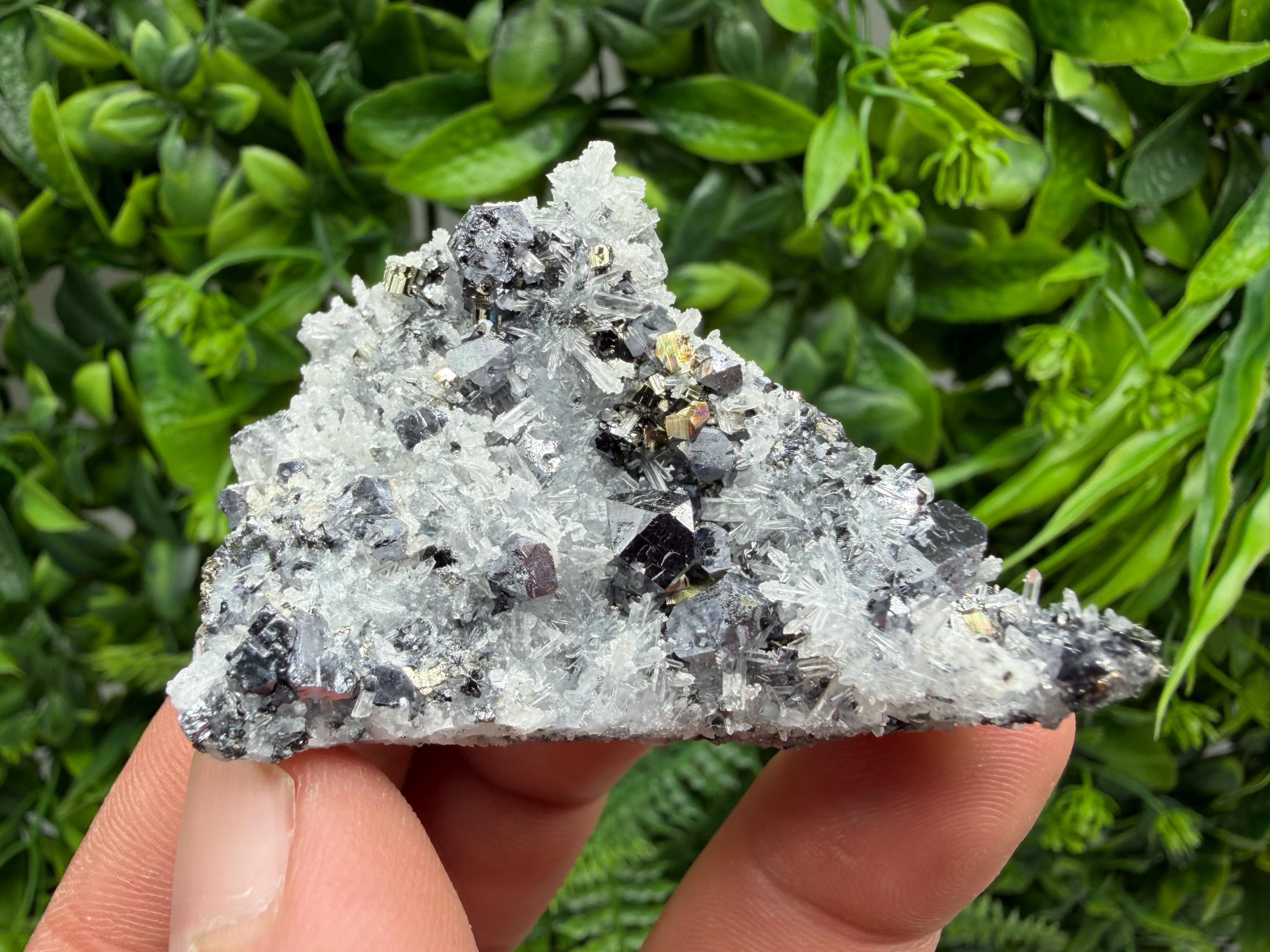 Pyrite Sphalerite Quartz Calcite Mineral Specimen, Krushev dol Mine