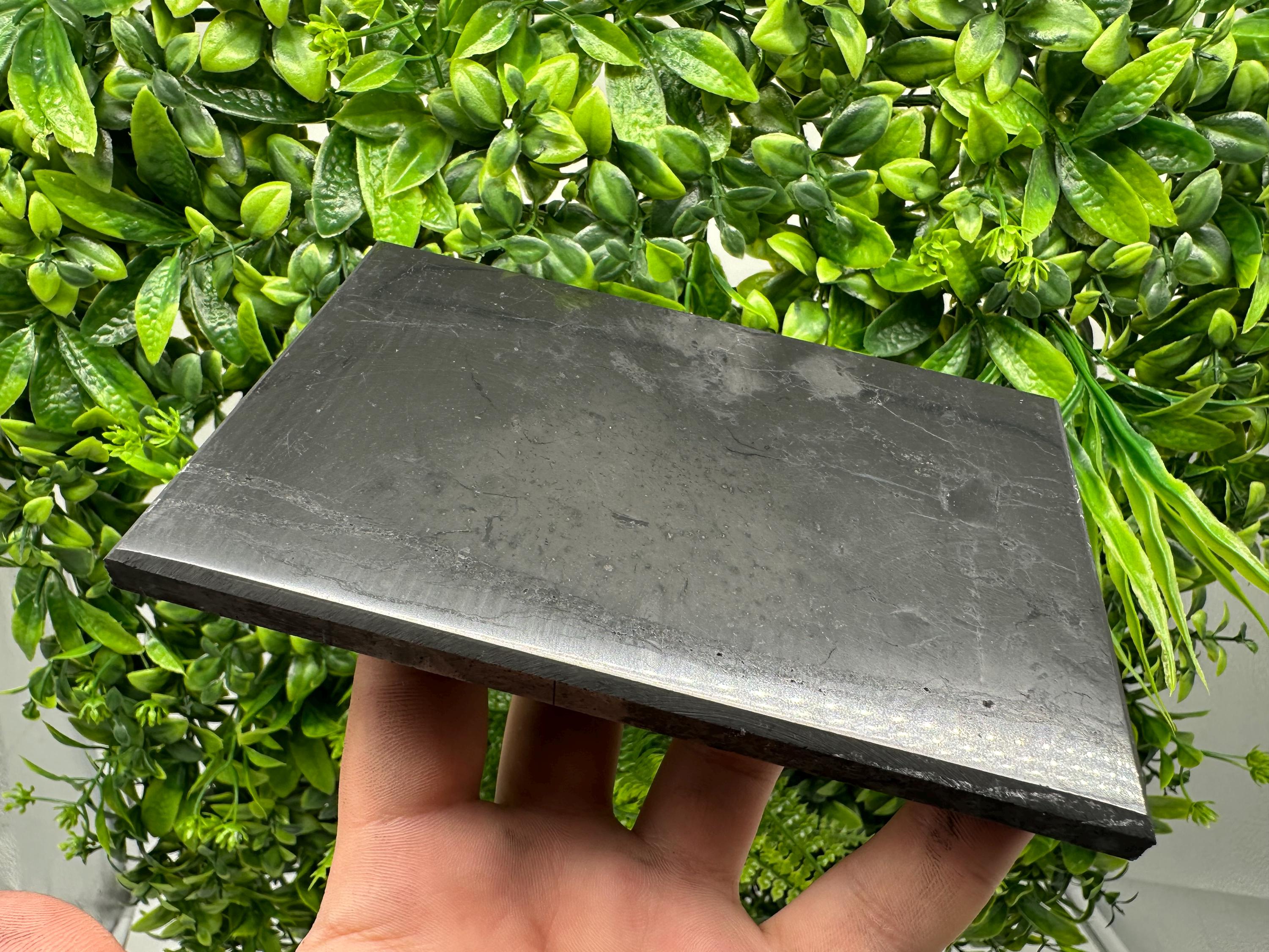 Polished Shungite Tile: Karelian Protection Plate (15/10cm)