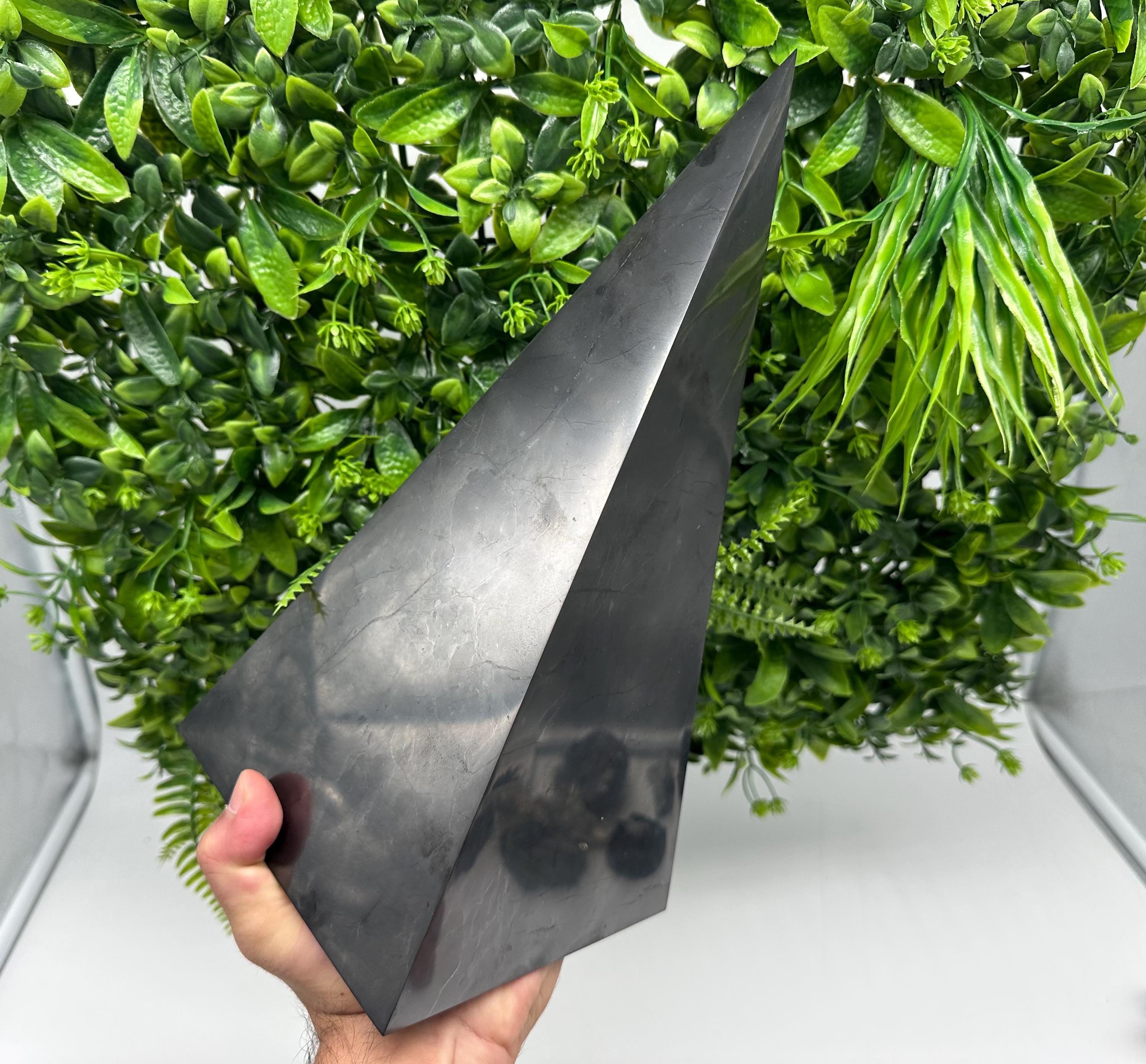 Large Shungite EMF Neutralizer Tower: 5G Protection Crystal Decor (30cm, 5500g
