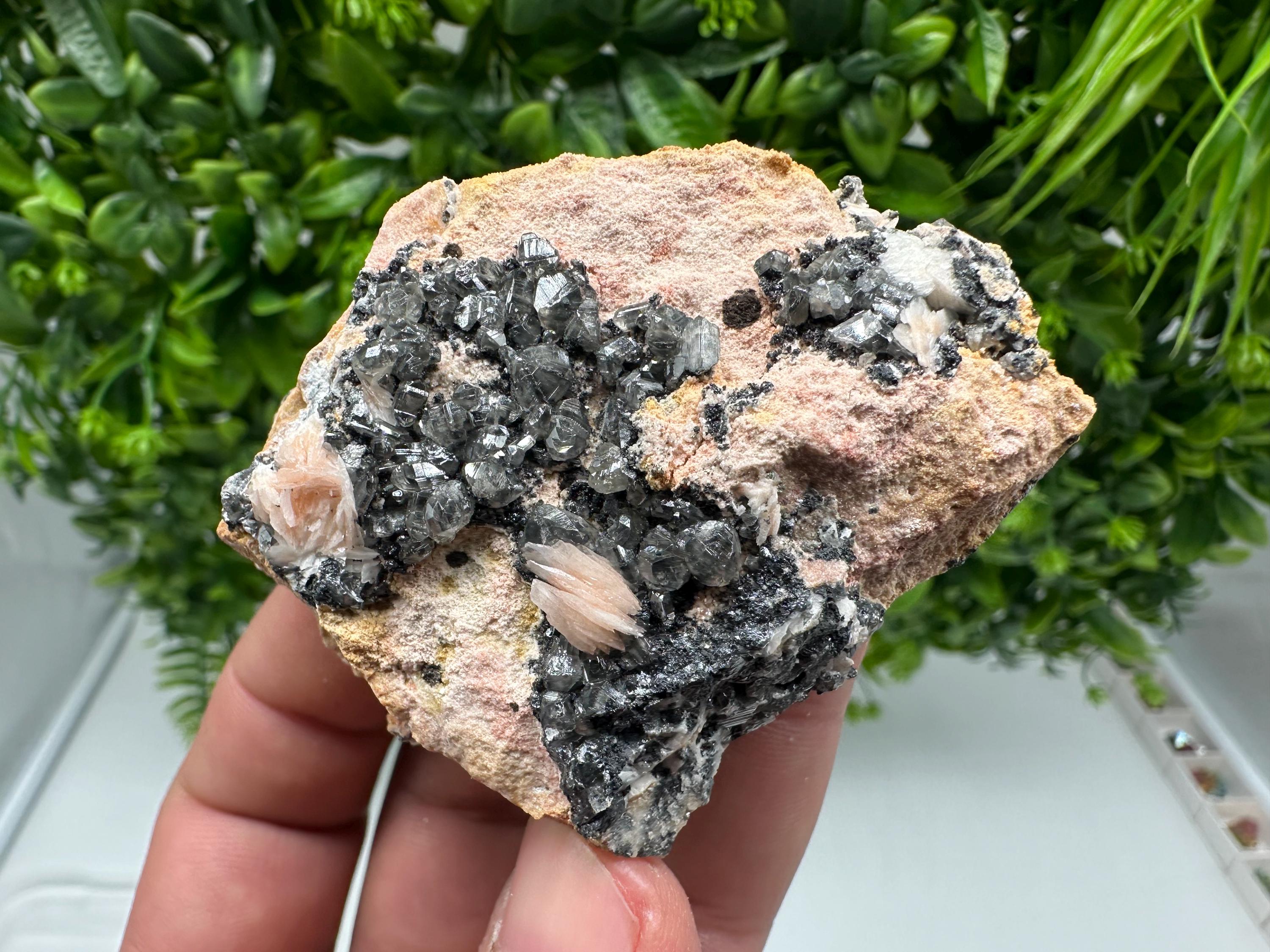Wonderful Baryte with Cerussite on Galena from Morocco,Crystal, Mineral,Specimen,Cluster,Crystals,Barite Crystal,Cerussite Crystal,Specimen