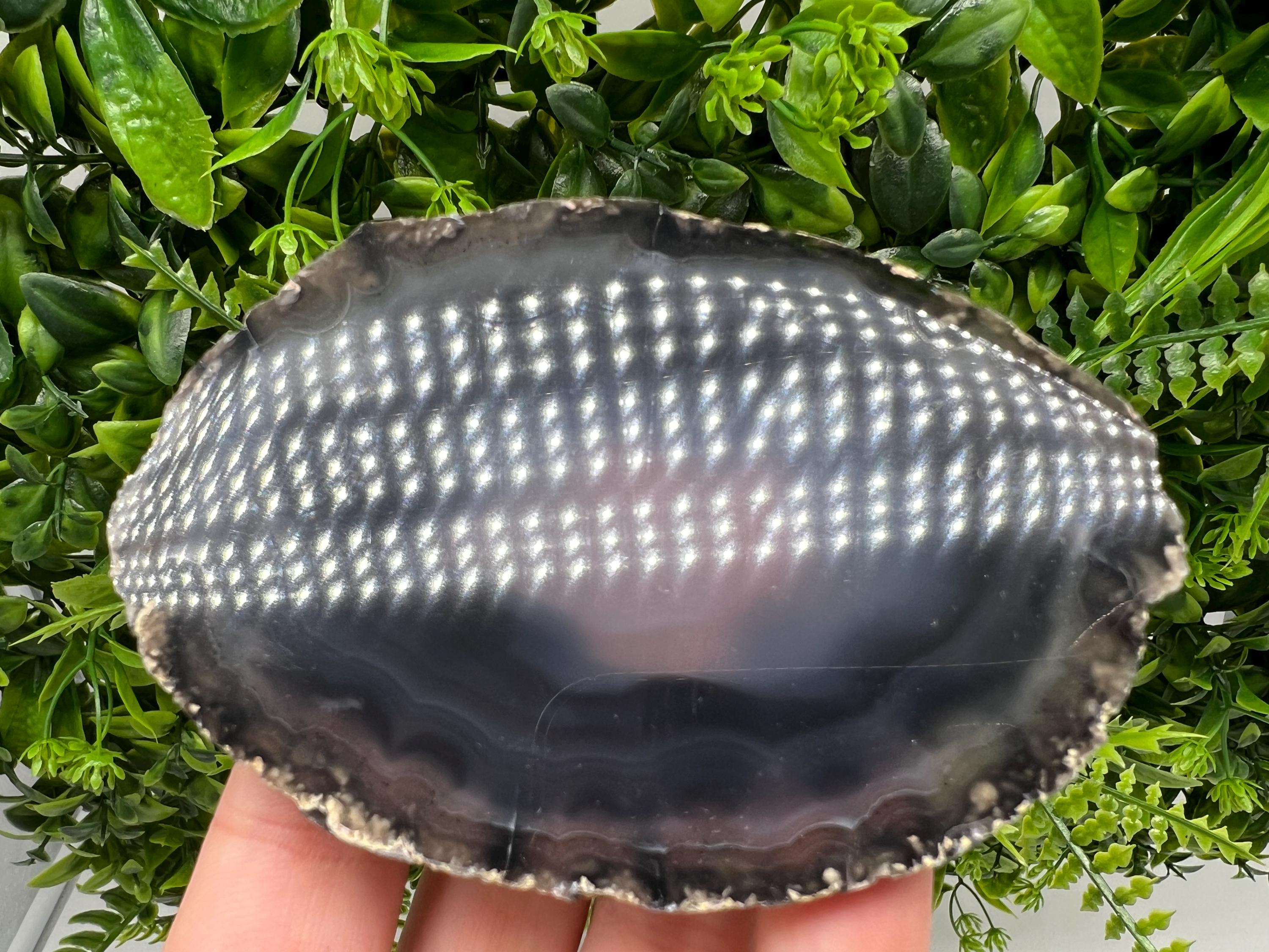 Large Polished Agate Slice: Spiritual Healing Crystal Coaster, 73 grams