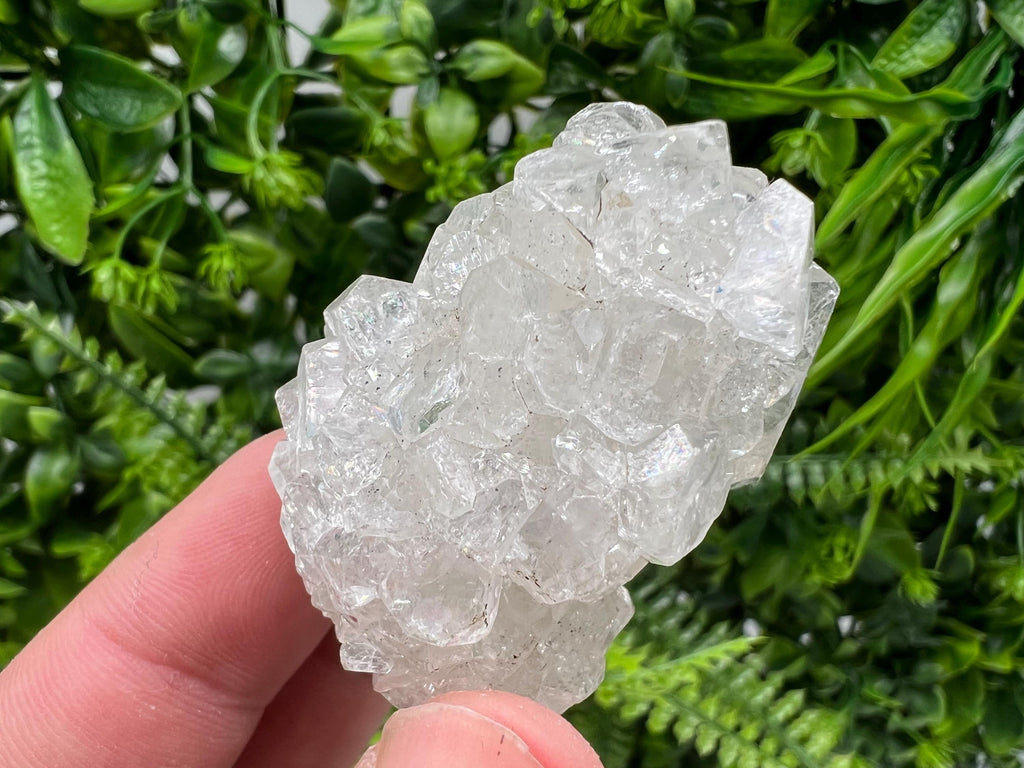 Transparent Apophyllite on Chalcedony, Natural Crystal Specimen, India