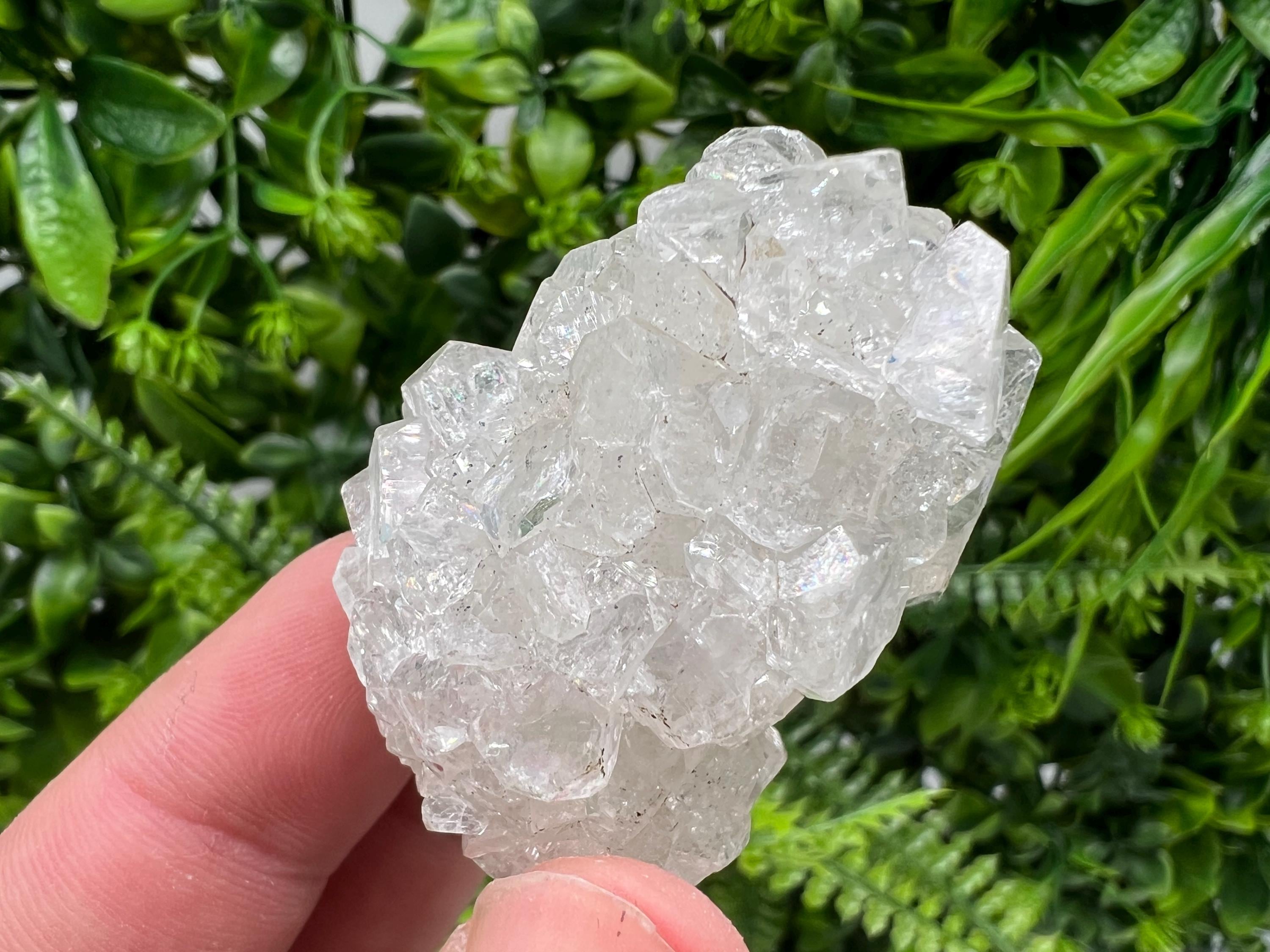 Transparent Apophyllite on Chalcedony, Natural Crystal Specimen, India