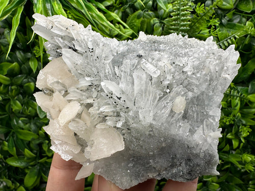 Calcite with Quartz: Natural Mineral Souvenir, Borieva Bulgaria (13/11/5cm)
