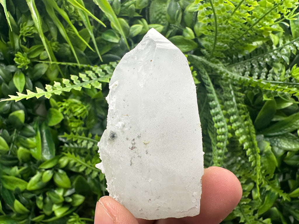 Quartz Cluster with Rhodochrosite and Chlorite Inclusions