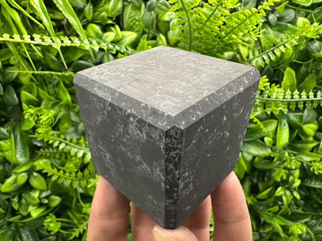 Shungite Crystal Cube (5cm): EMF & 5G Protection, Healing Stone