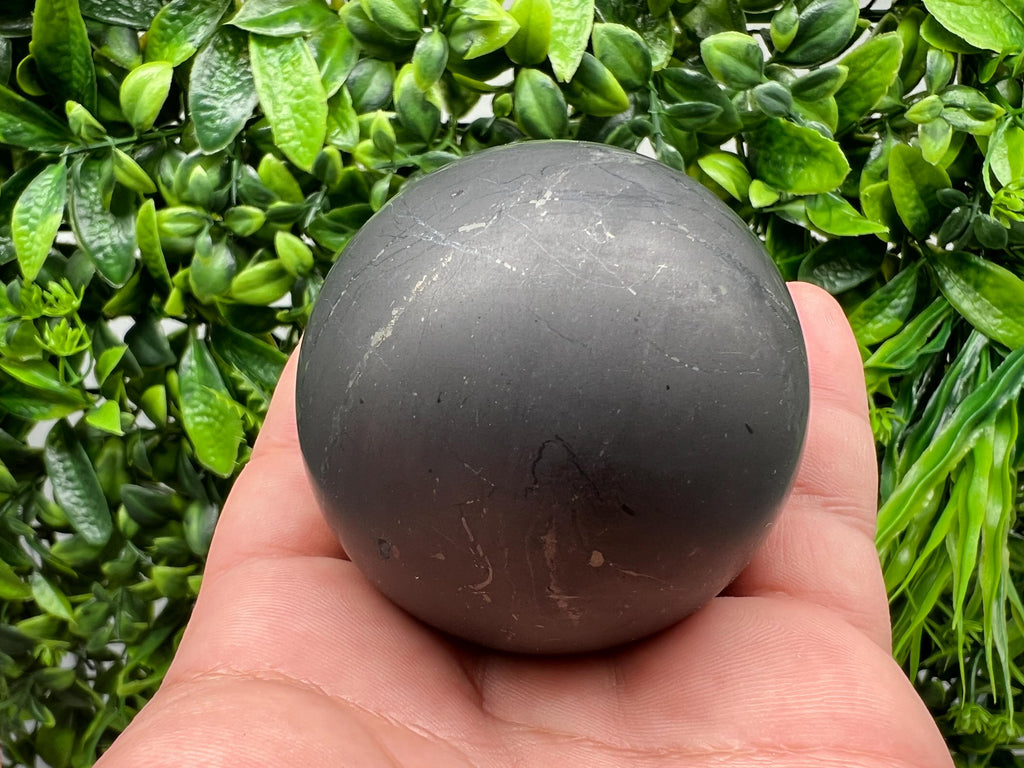 6cm Shungite Sphere: Unpolished Crystal, EMF Protection