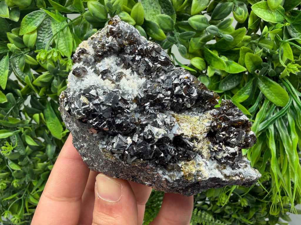 Sphalerite Cleiopfane on Quartz Mineral Specimen, Krushev Dol Mine, Bulgaria Home Decor Stone