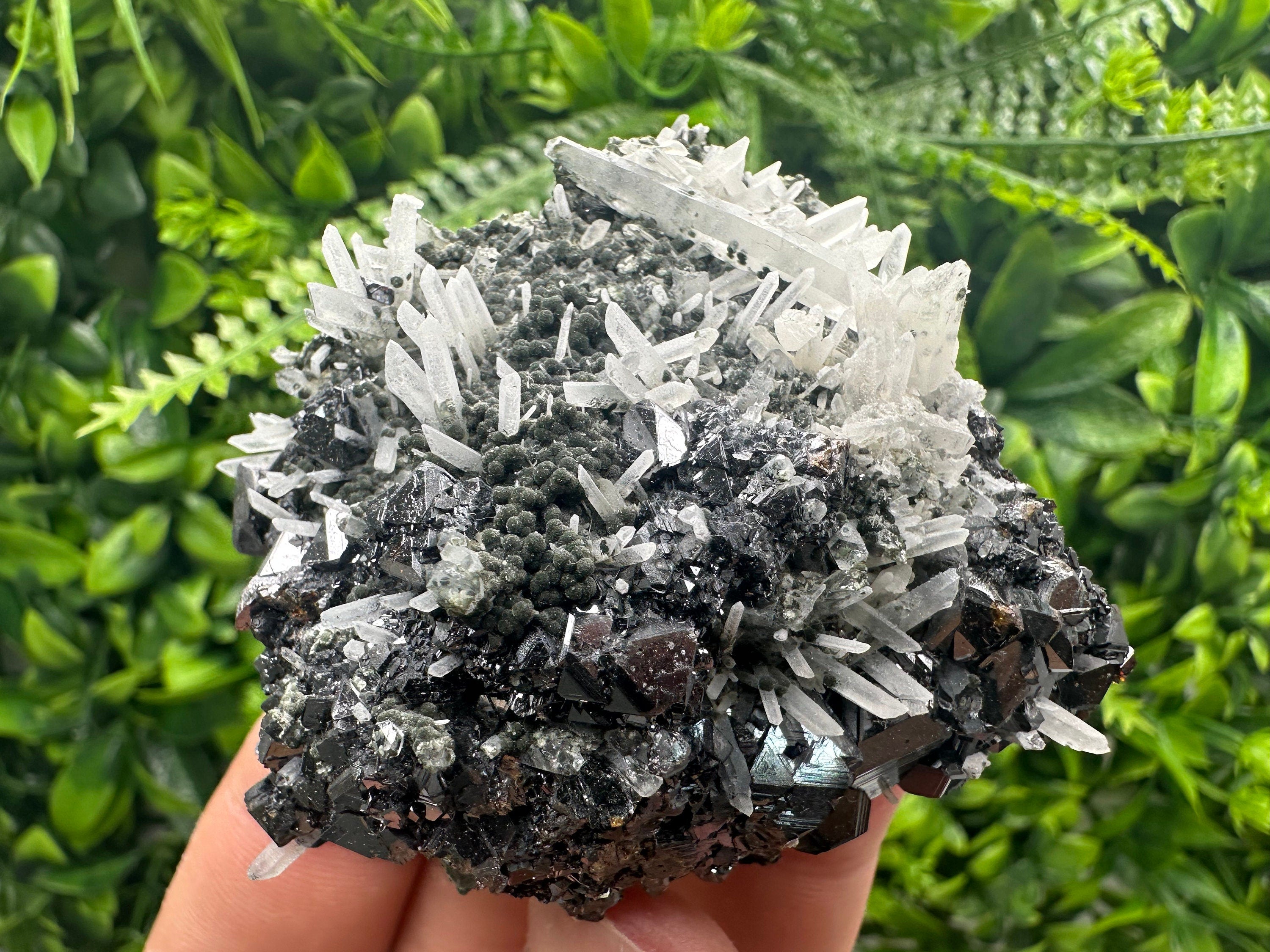 Quartz with Calcite and Chlorite: Borieva Mine, Bulgaria