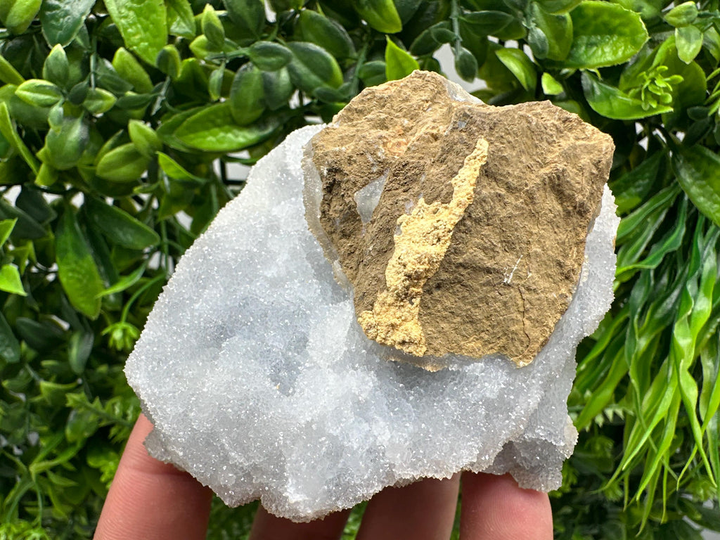 Blue Chalcedony Quartz with Chlorite Inclusions: Bulgarian Crystal Decor