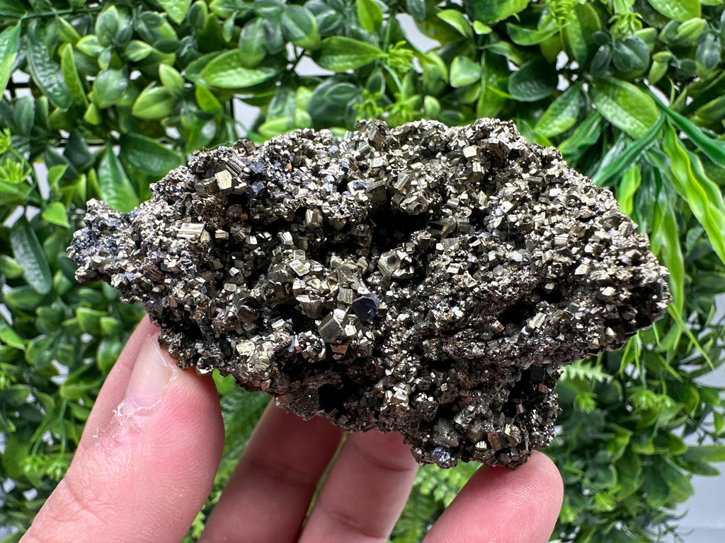 Rainbow Pyrite with Calcite, Natural Mineral Souvenir, Bulgaria