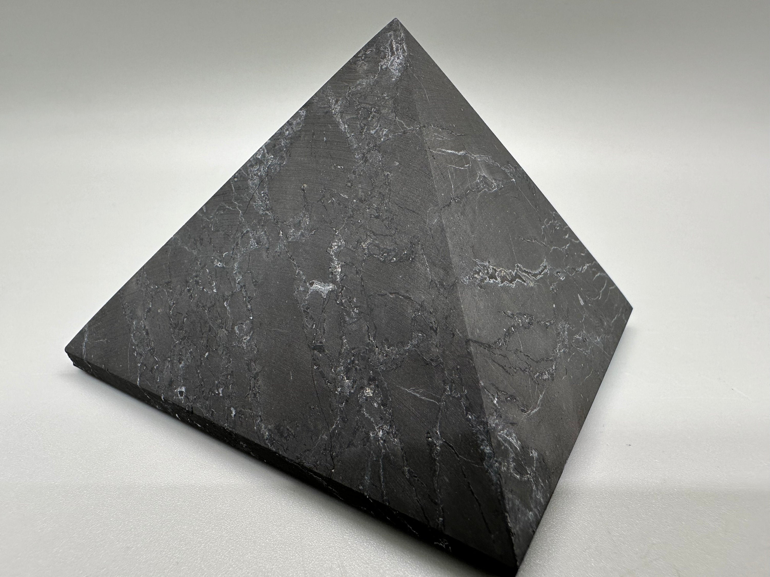 Shungite Pyramid (7cm): EMF & 5G Protection, Healing Crystal